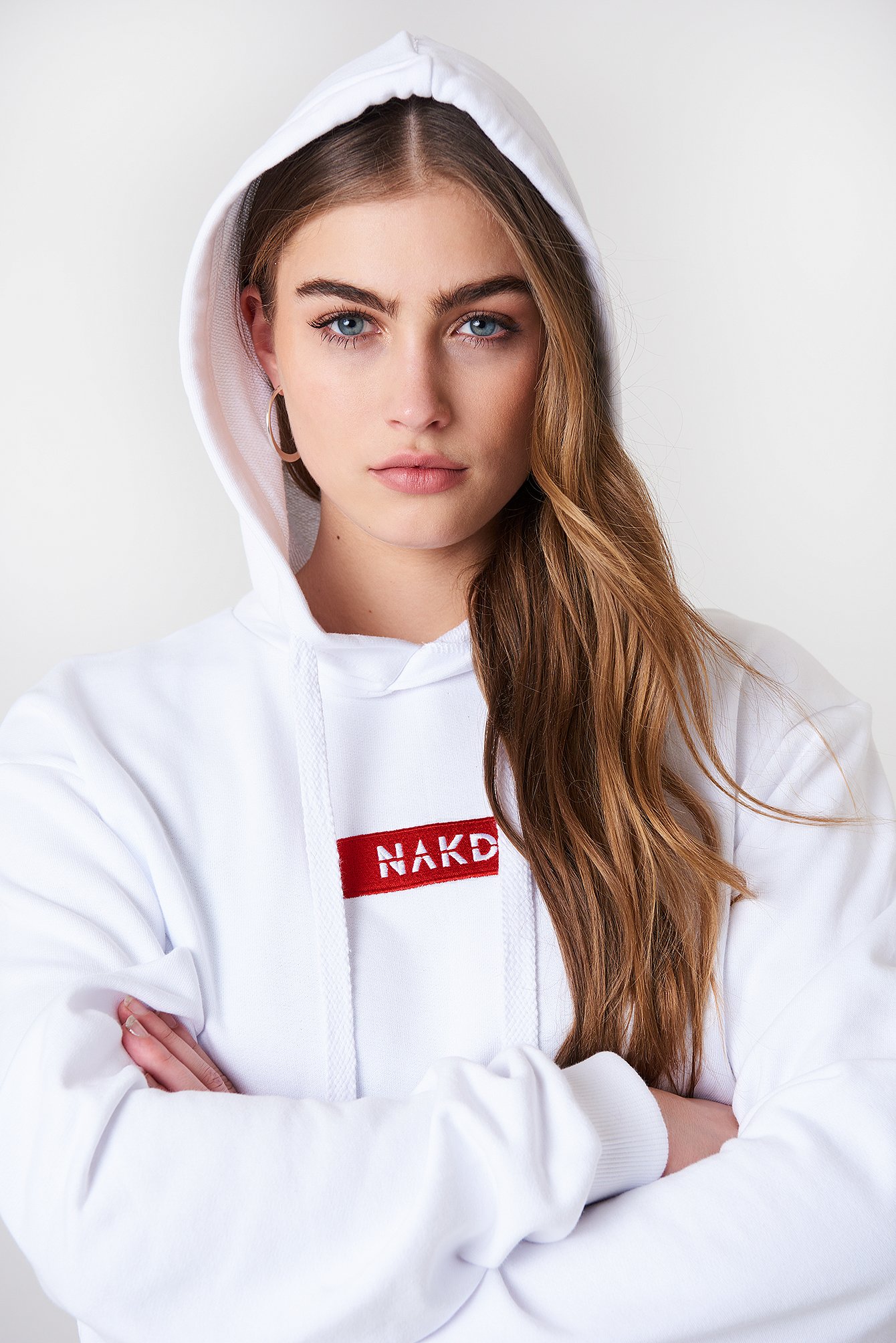 NA-KD Logo Hoodie White | na-kd.com