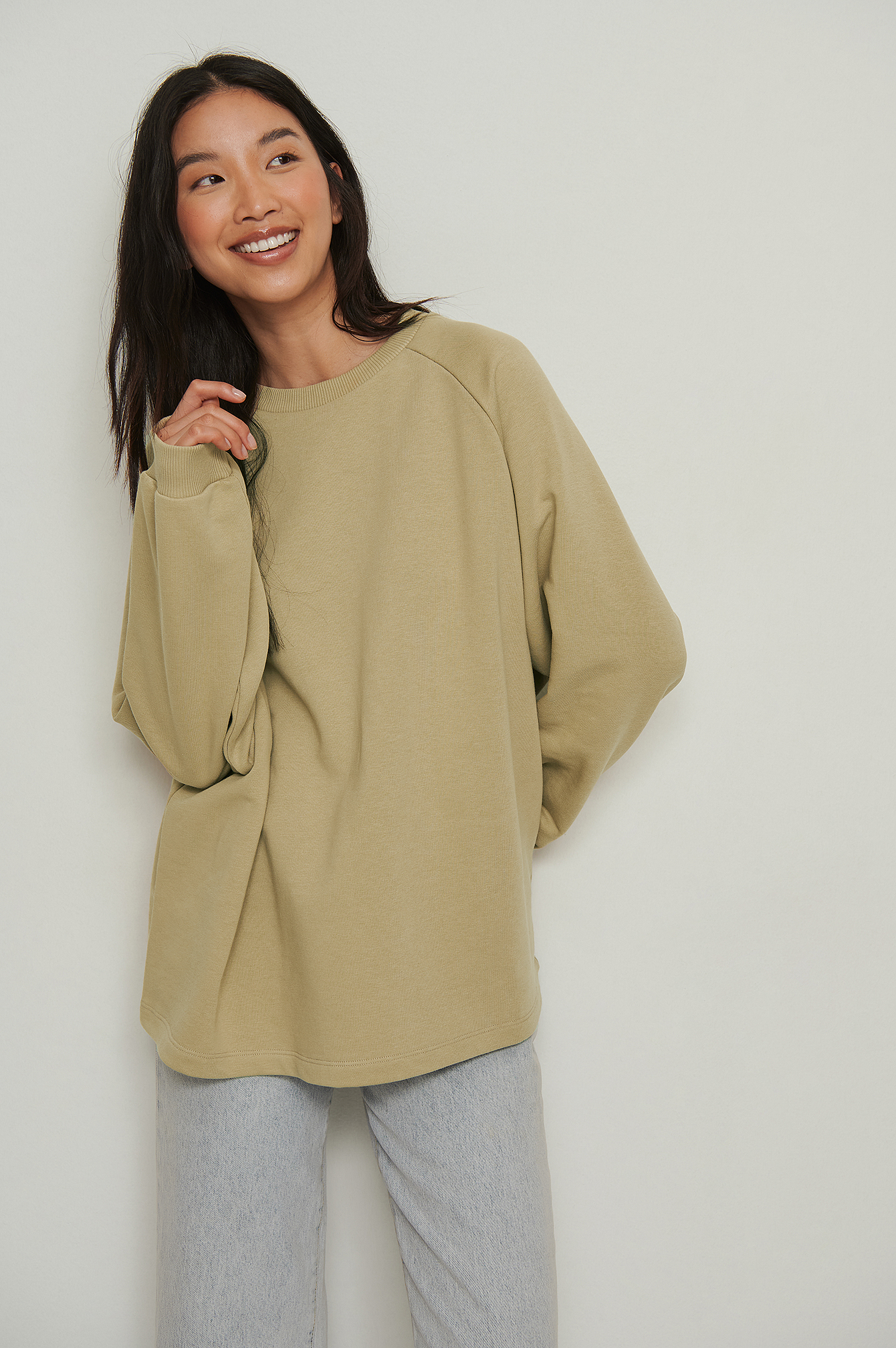 Grün Basic-Pullover | NA-KD Langer