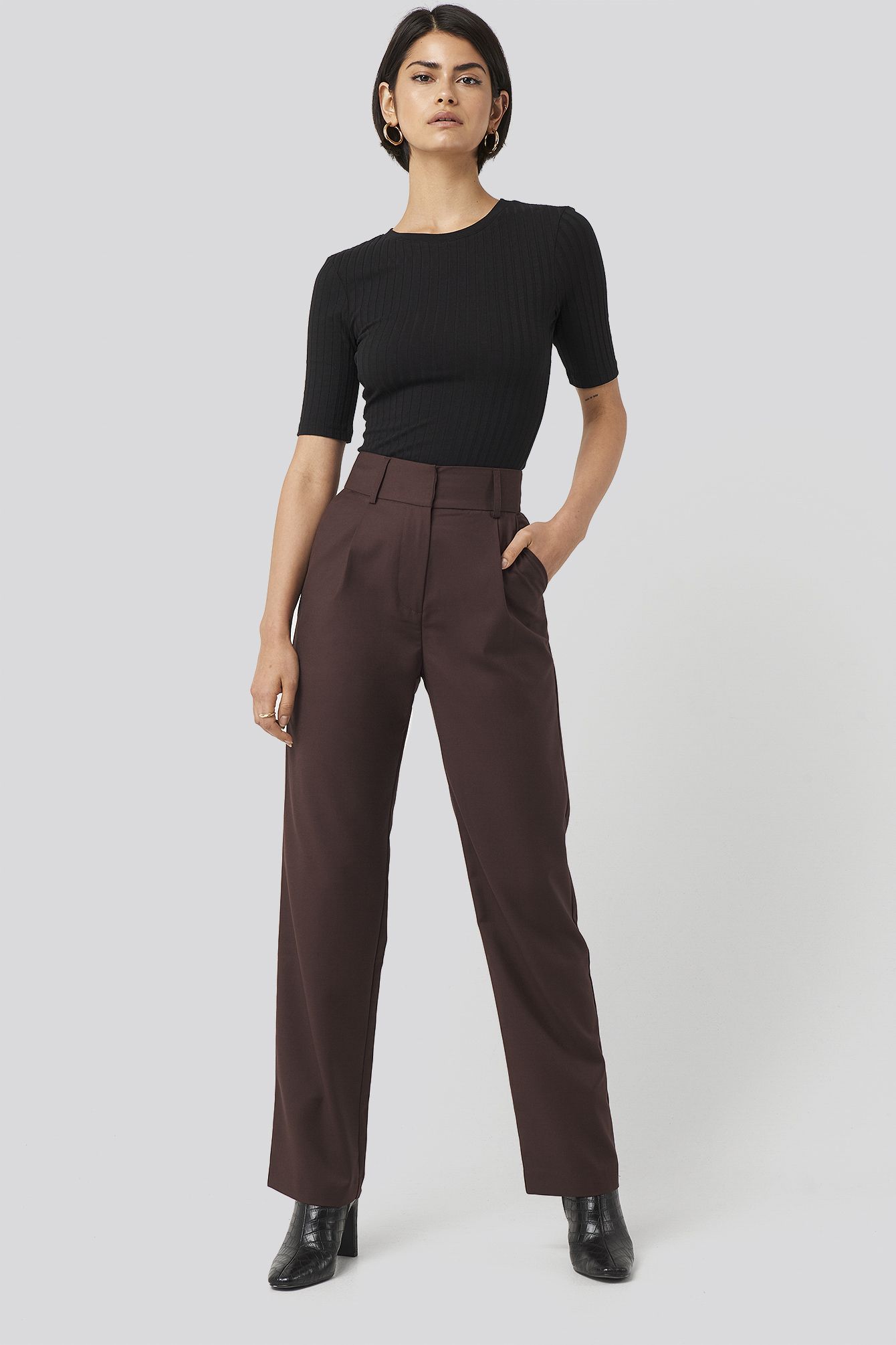 Loose Fit Suit Trousers Red | na-kd.com