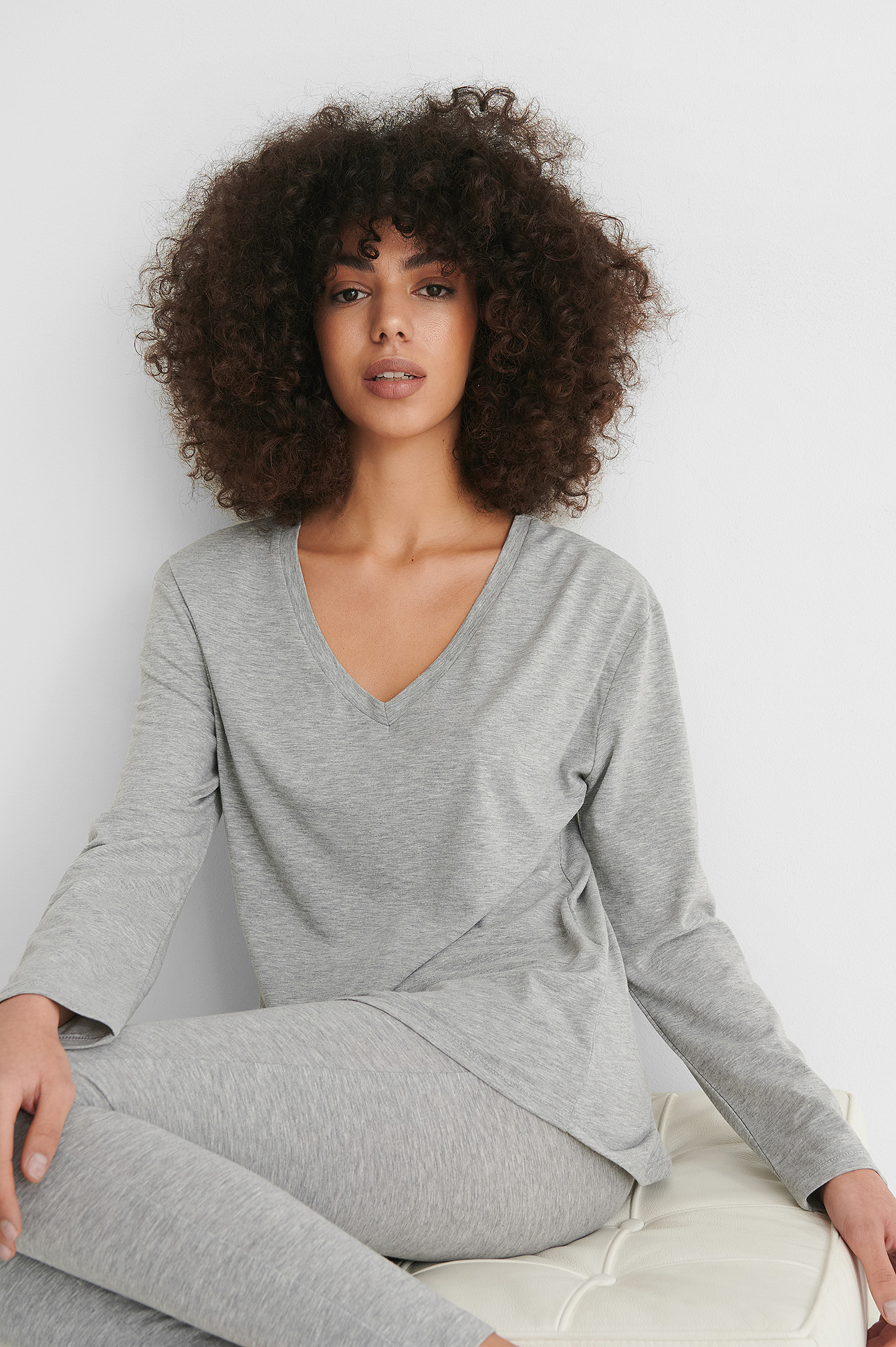 Loungewear Cotton Set Grau