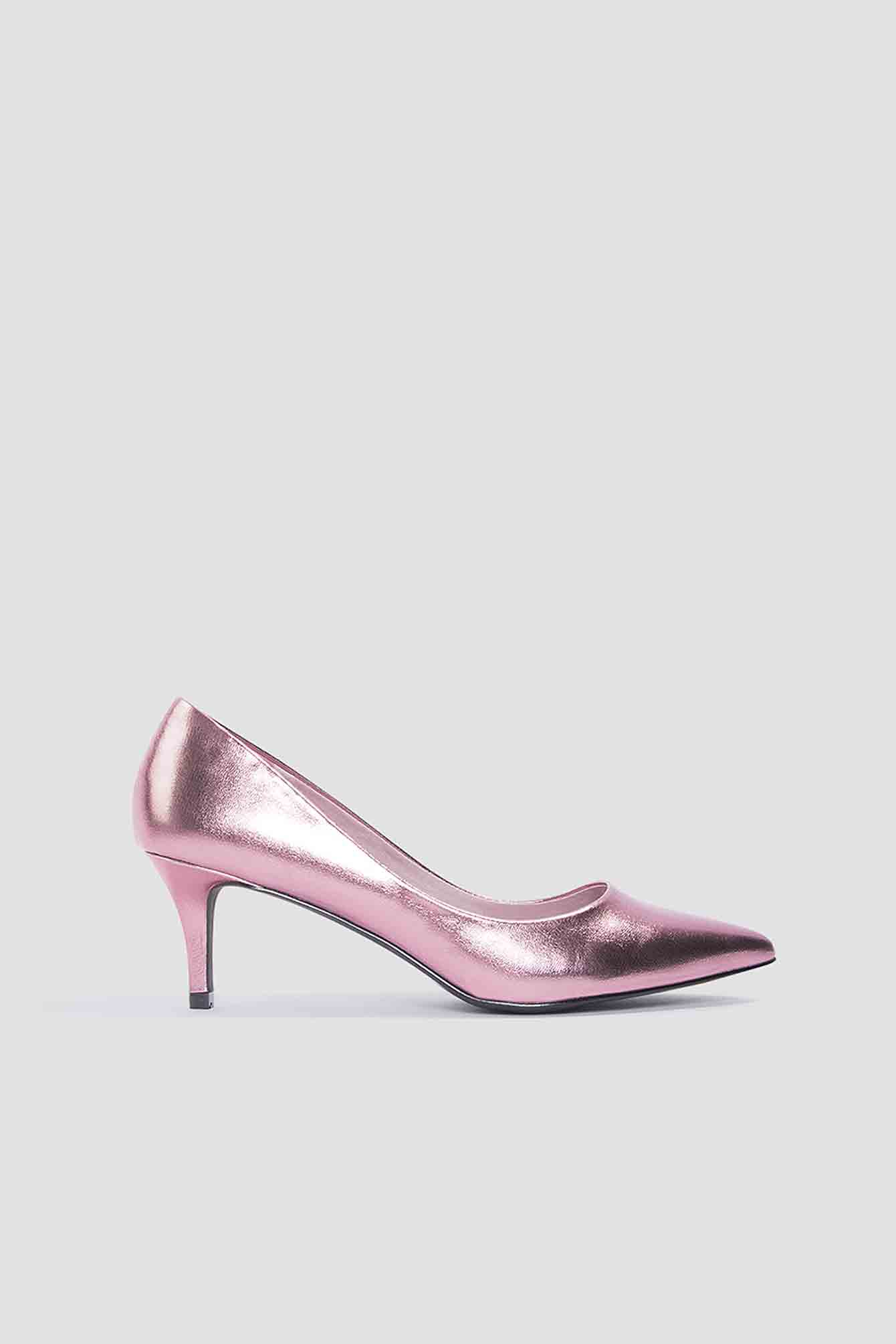 metallic court shoes mid heel