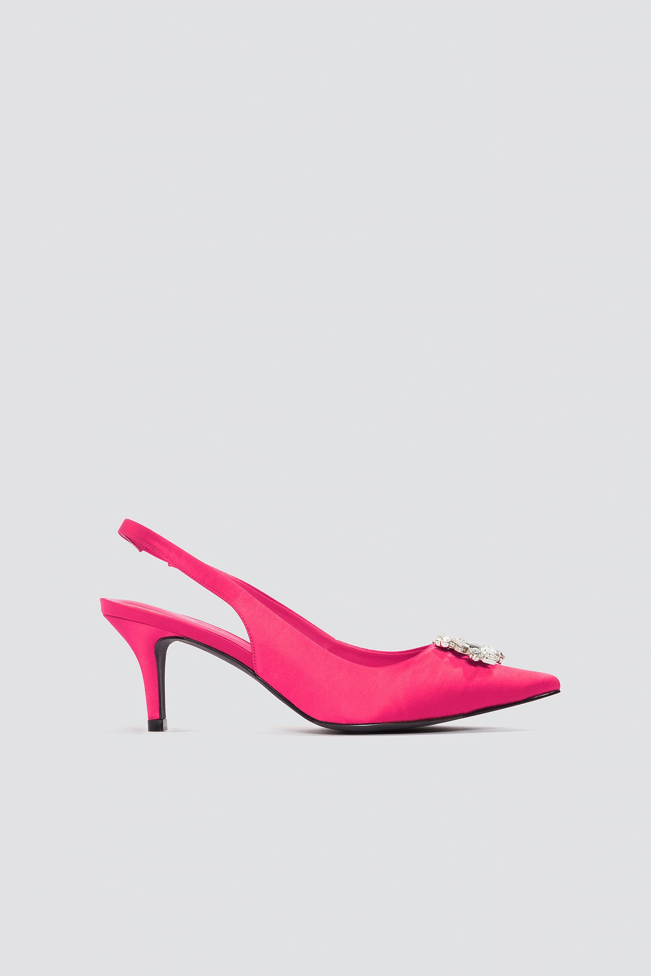 Light Embellished Kitten Heel Pumps Pink | NA-KD