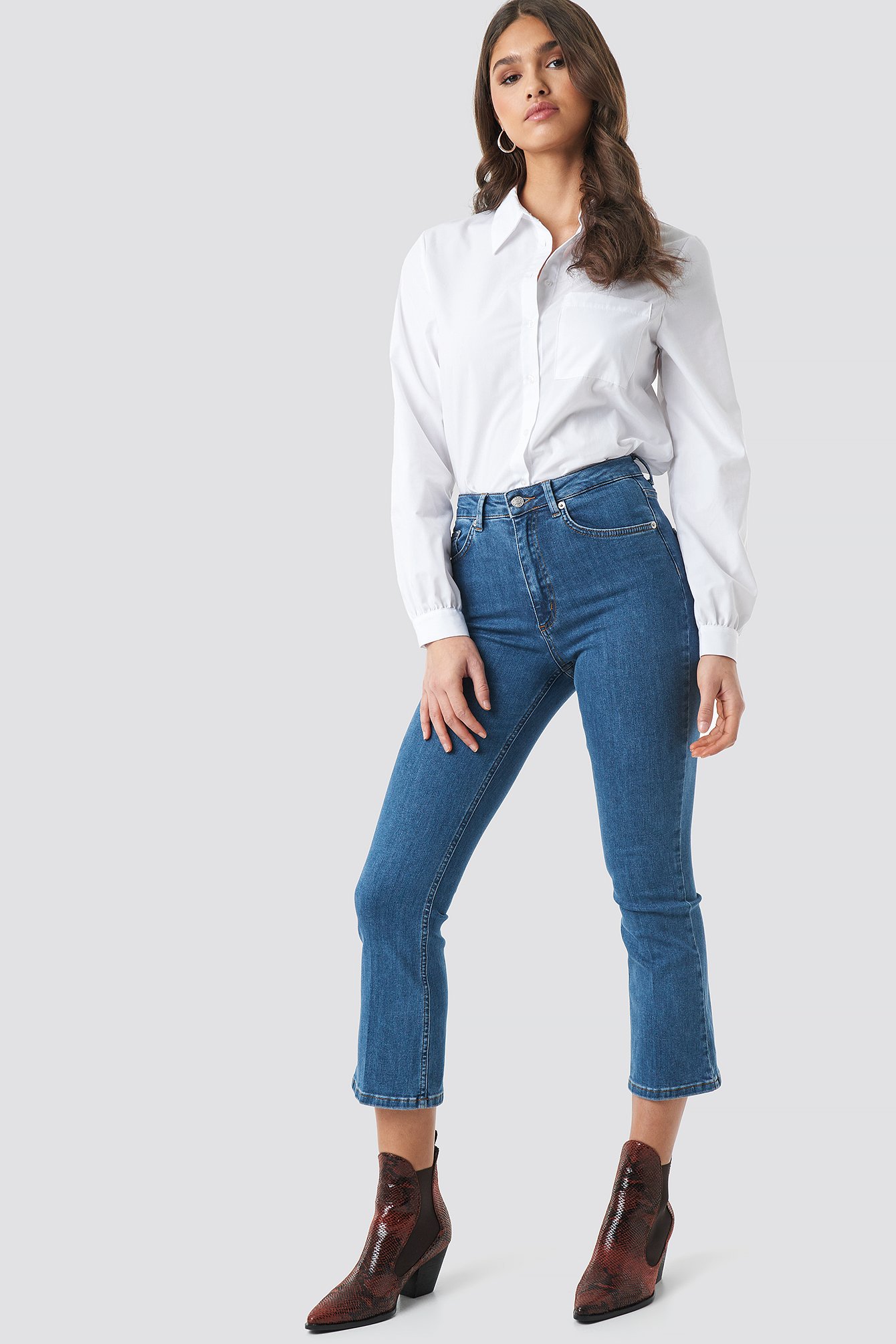 jeans flared cropped