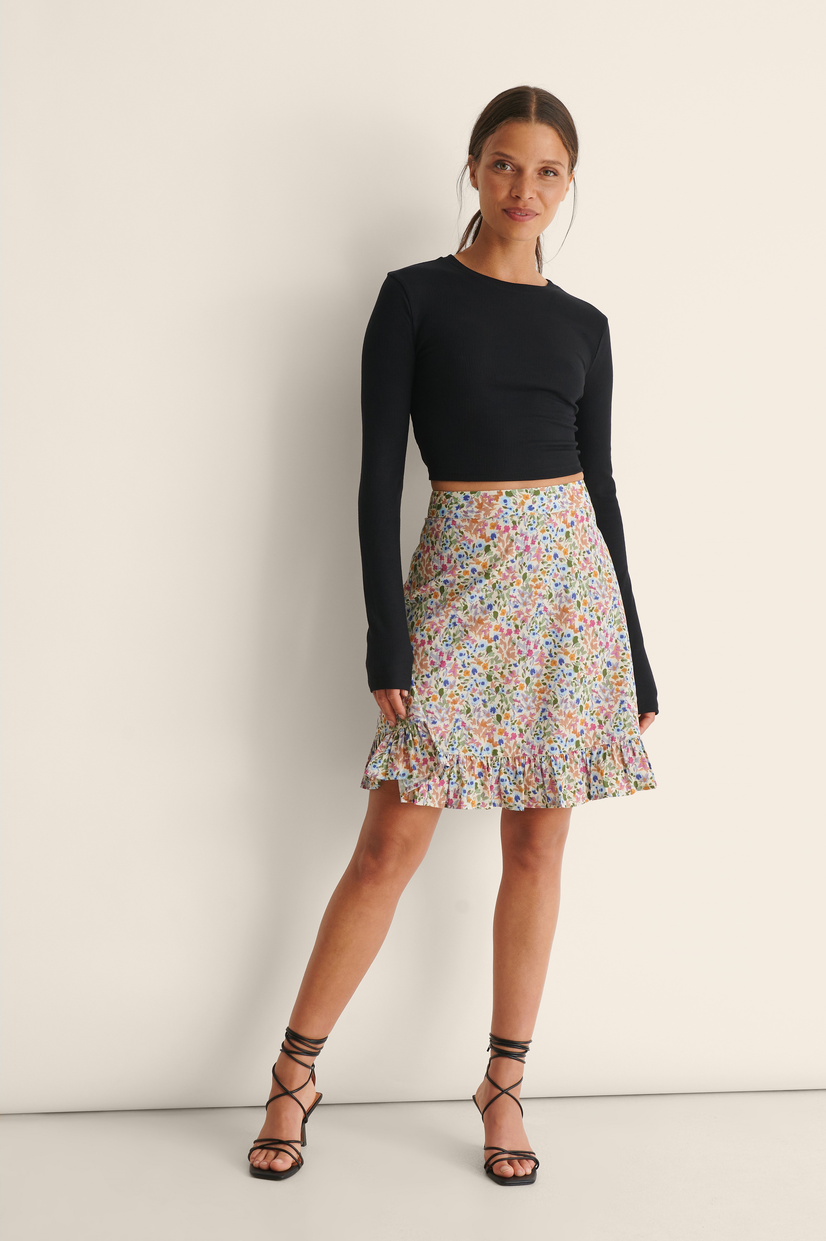 Recycled Mini Flounce Skirt Flower Na