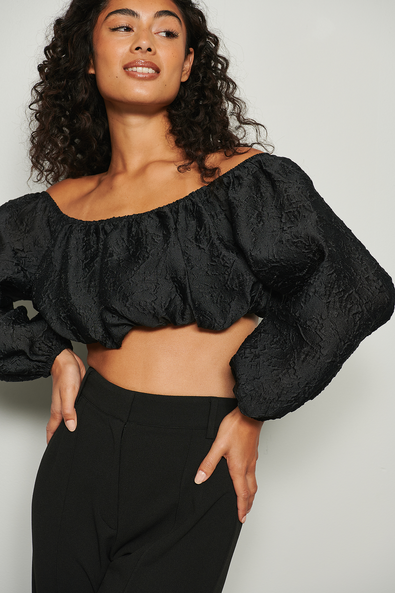 Women's Balloon Long Sleeve Off The Shoulder Top - Wild Fable