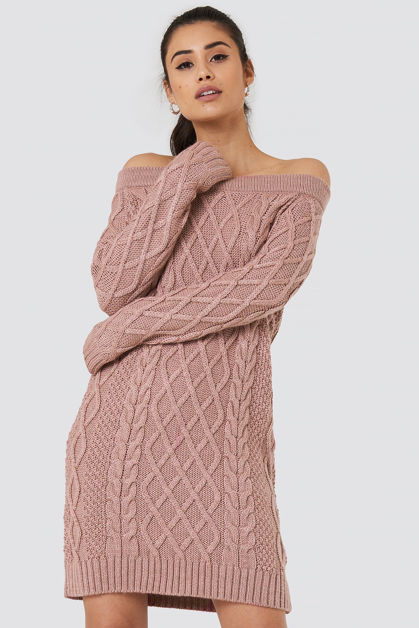 knitted pink dress