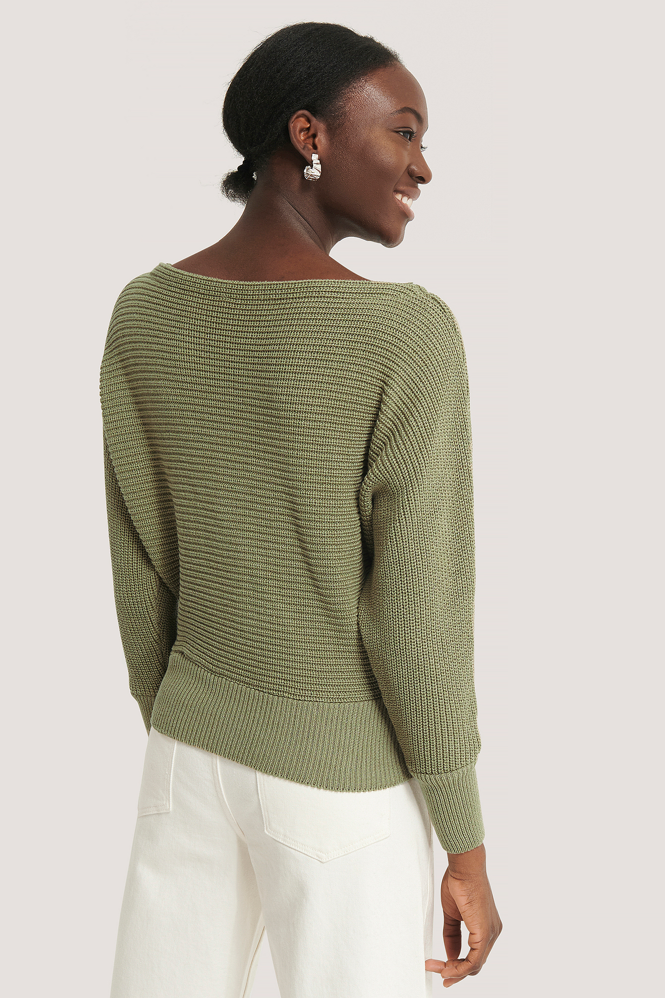 Off shoulder hot sale green sweater