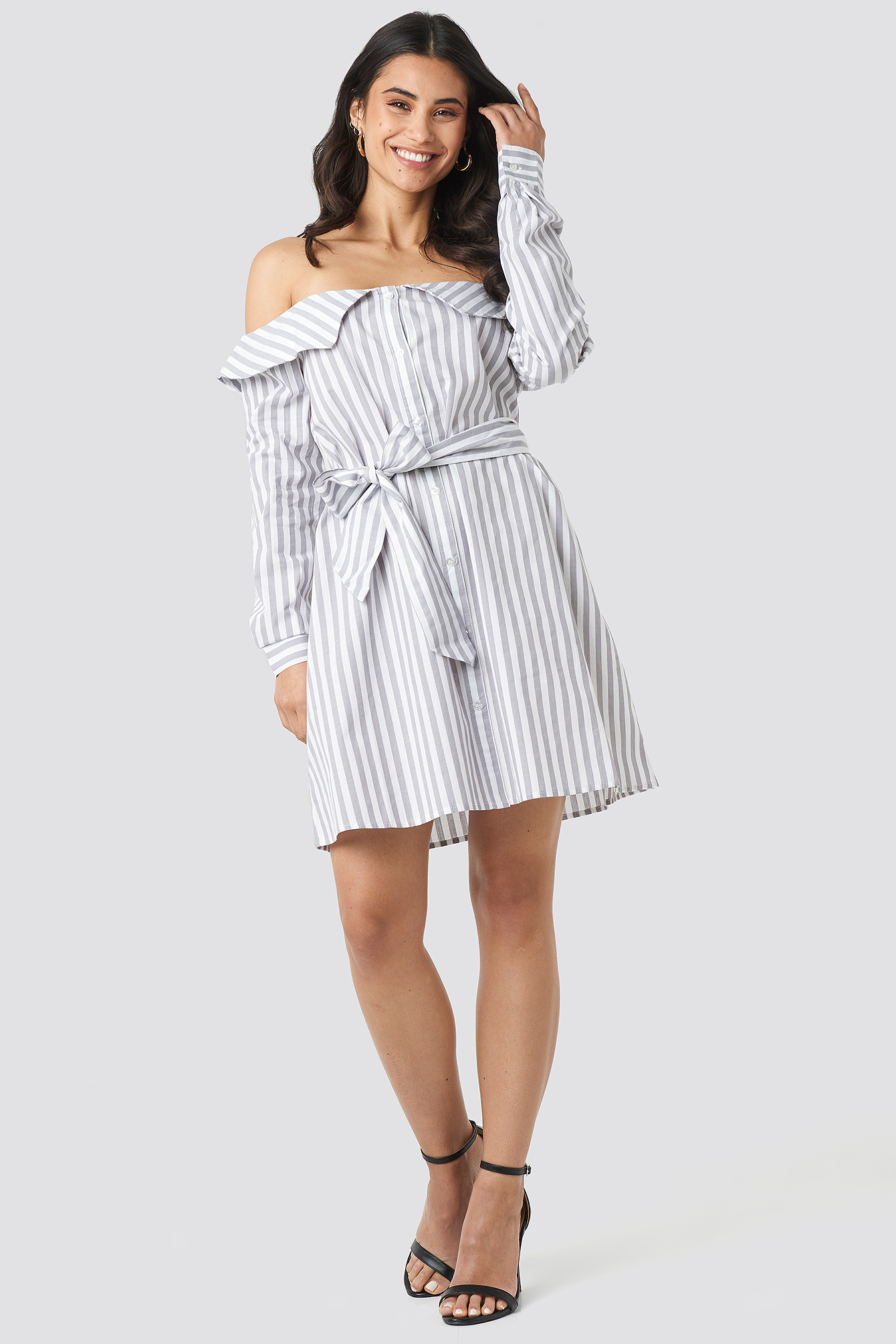 shoulder shirt dress