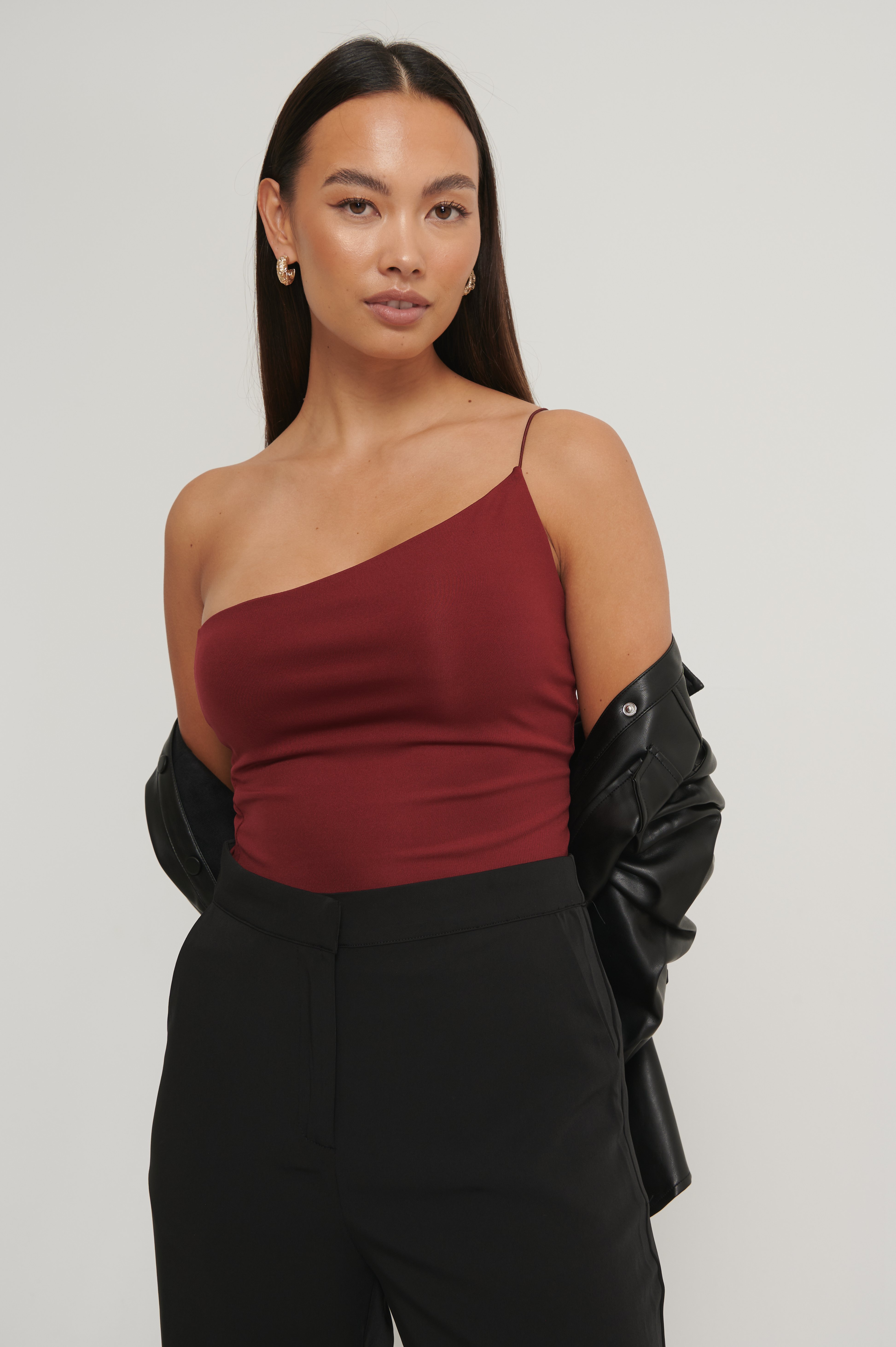 One shoulder hot sale spaghetti strap top