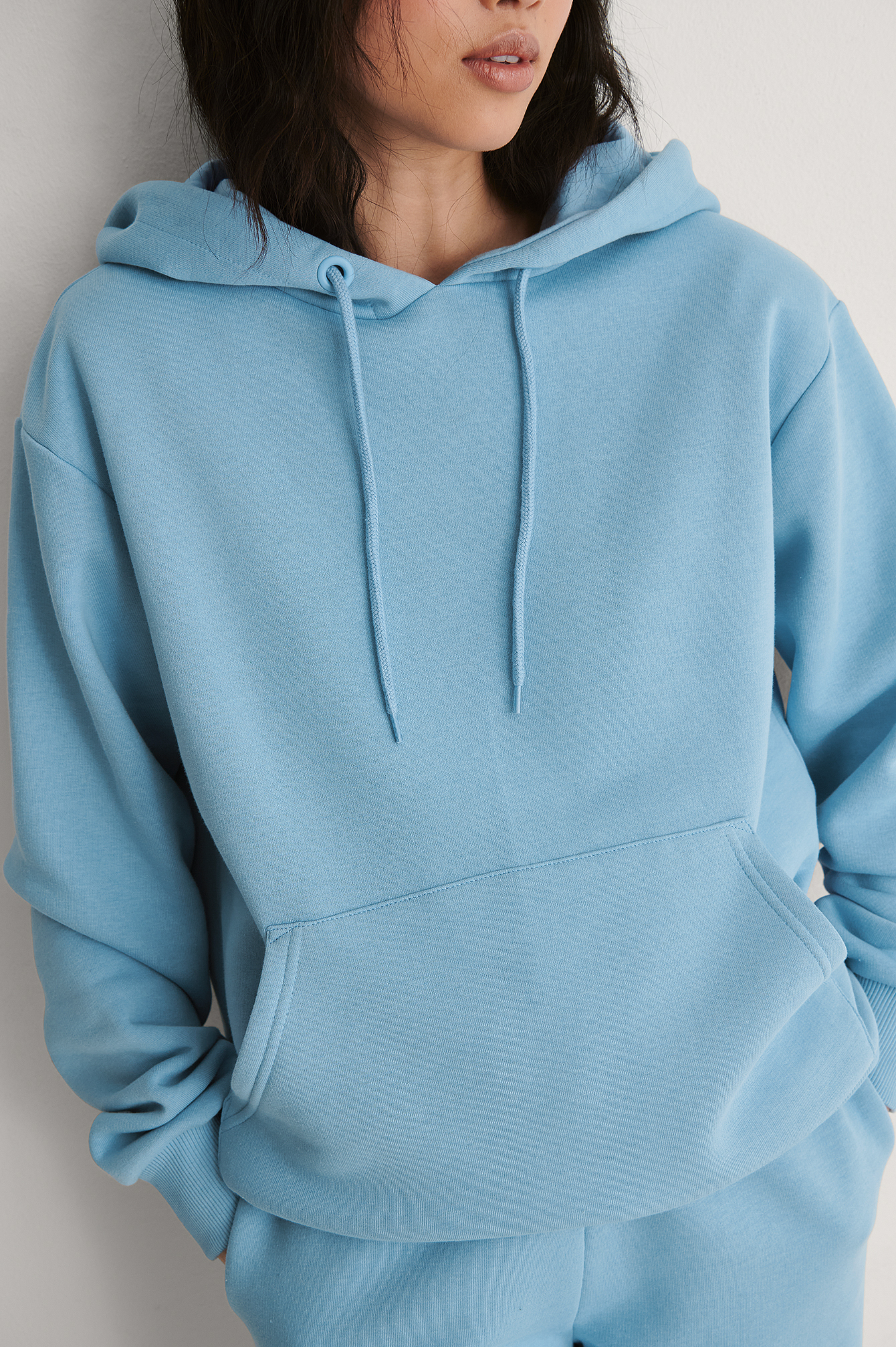 Oversized Brushed Hoodie Blue | na-kd.com