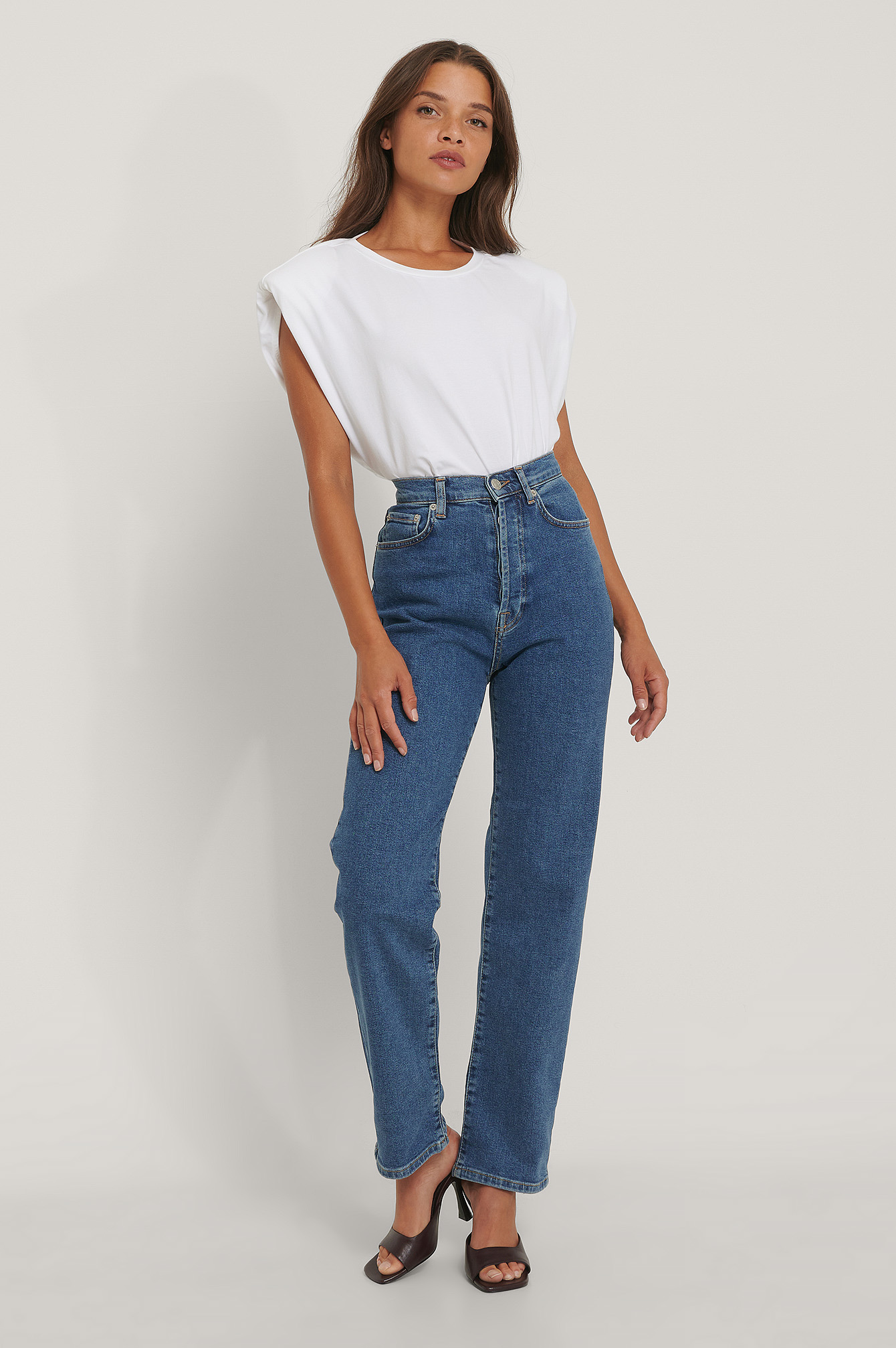 jeans straight high waist