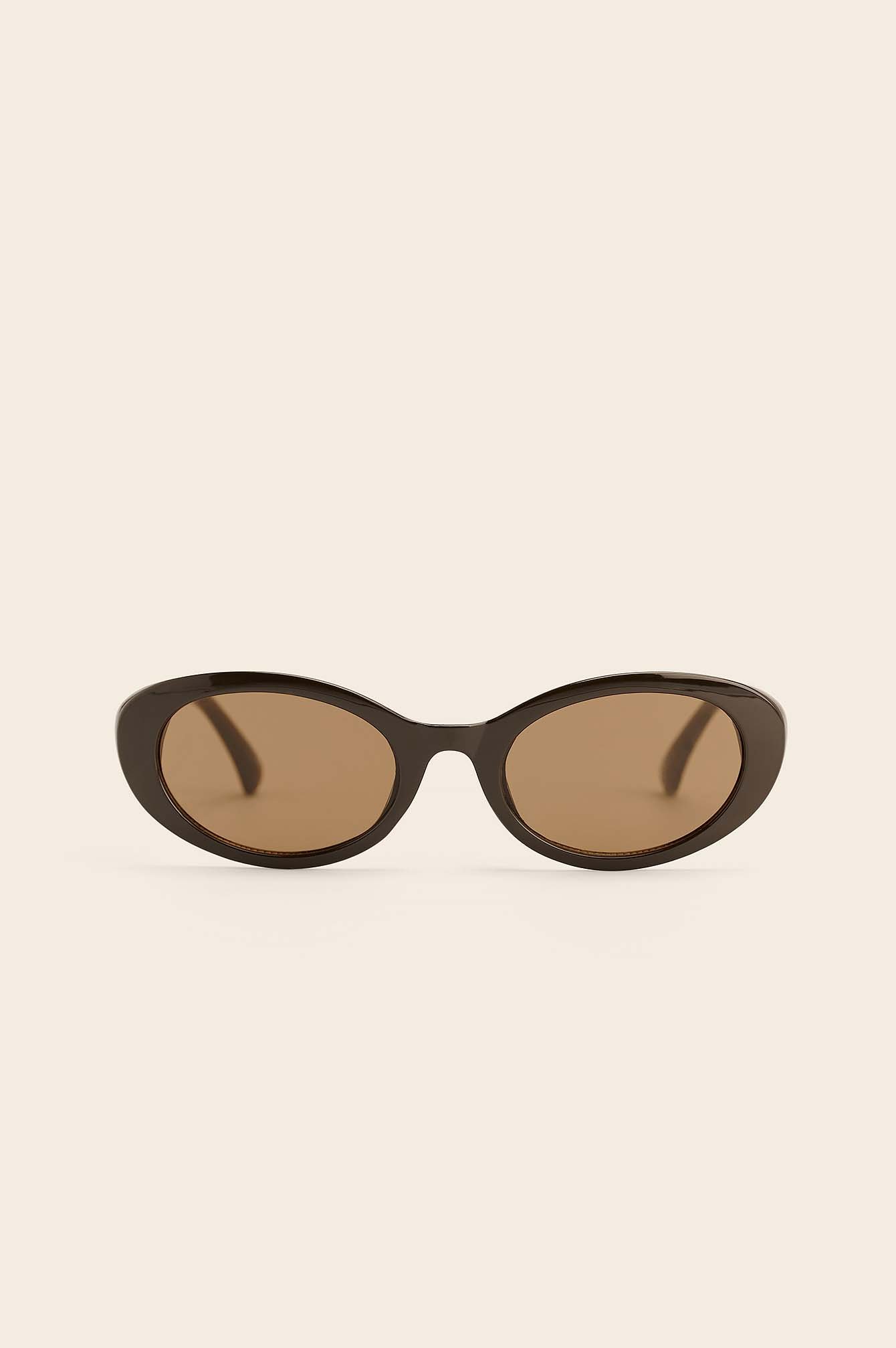 Oval Cateye Sunglasses Brown Na