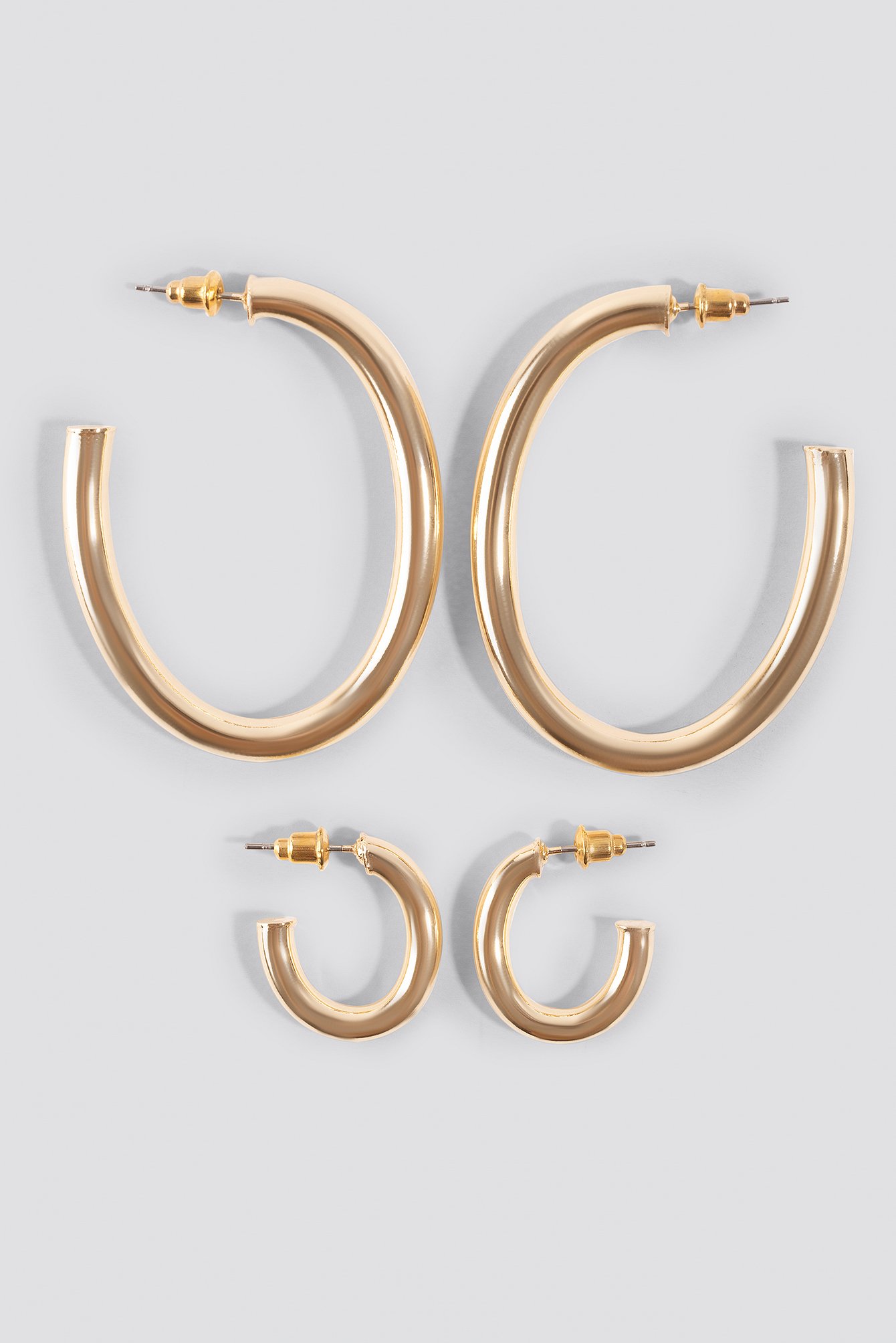 Oval Hoop Earrings Double Pack Gold Na Kd 5503
