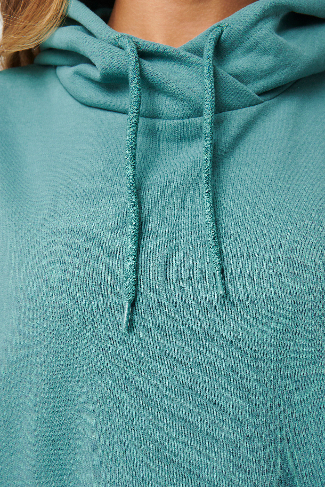 Oversized Drawcord Hoodie Turquoise | na-kd.com