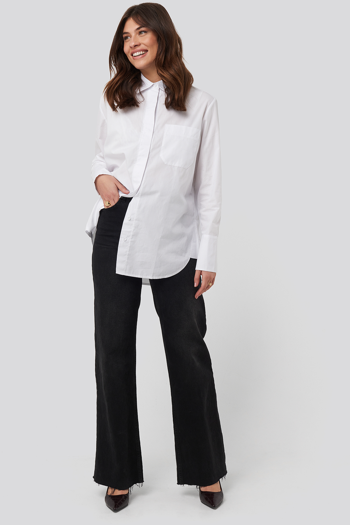 Oversized Waisted Poplin Shirt