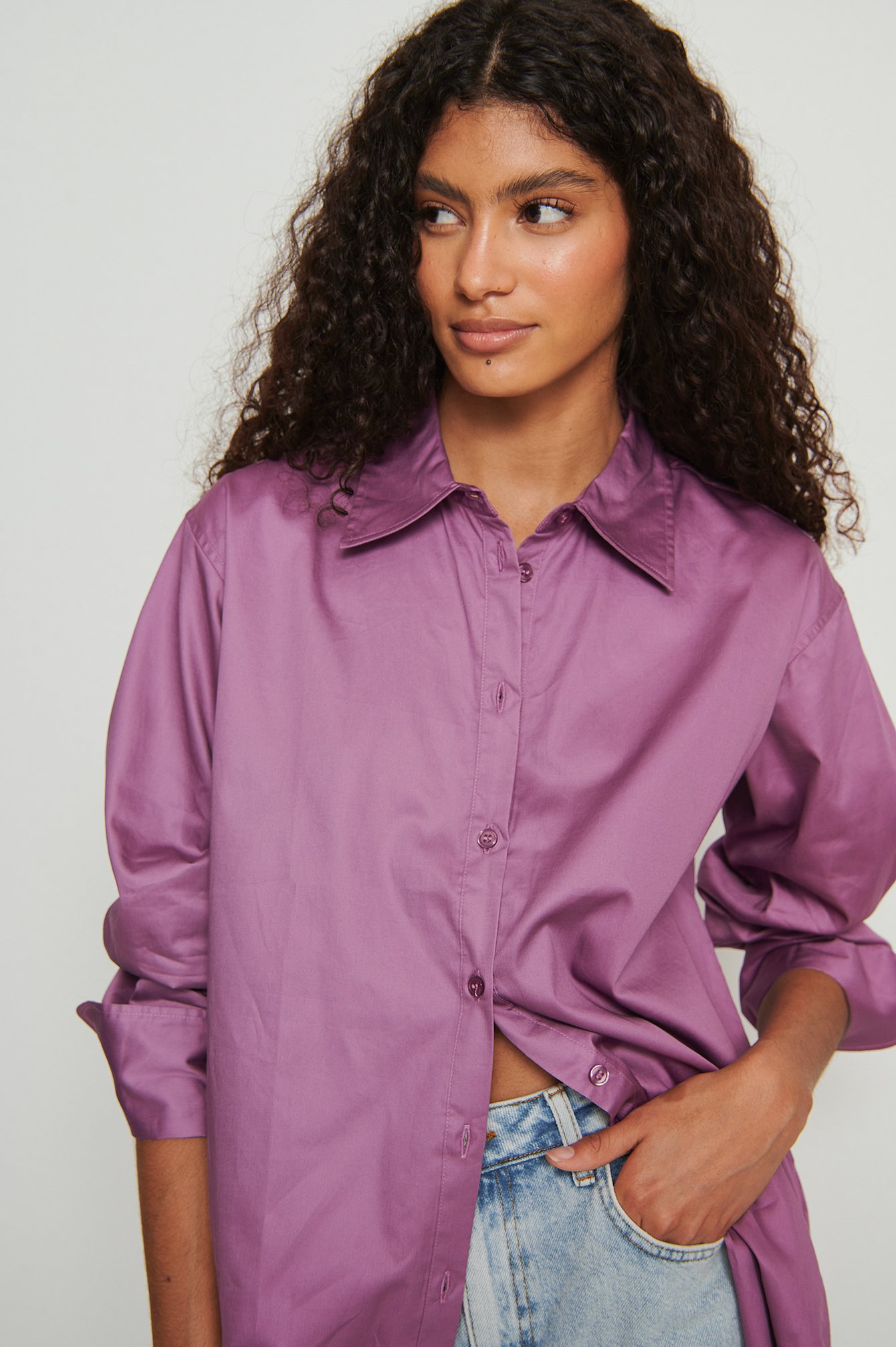 Classic Cotton Shirt Purple | NA-KD