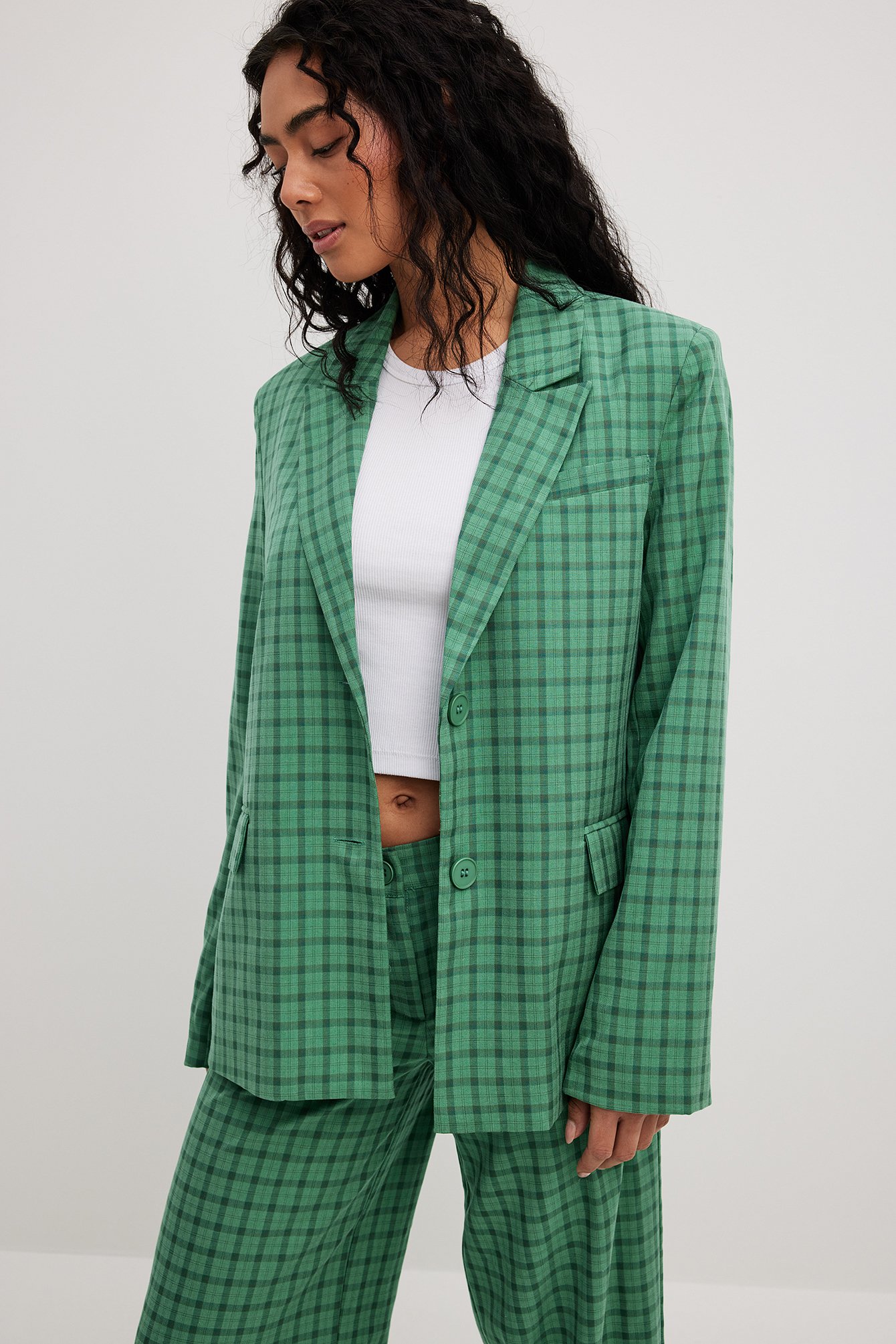 Oversized Straight Blazer Green | NA-KD