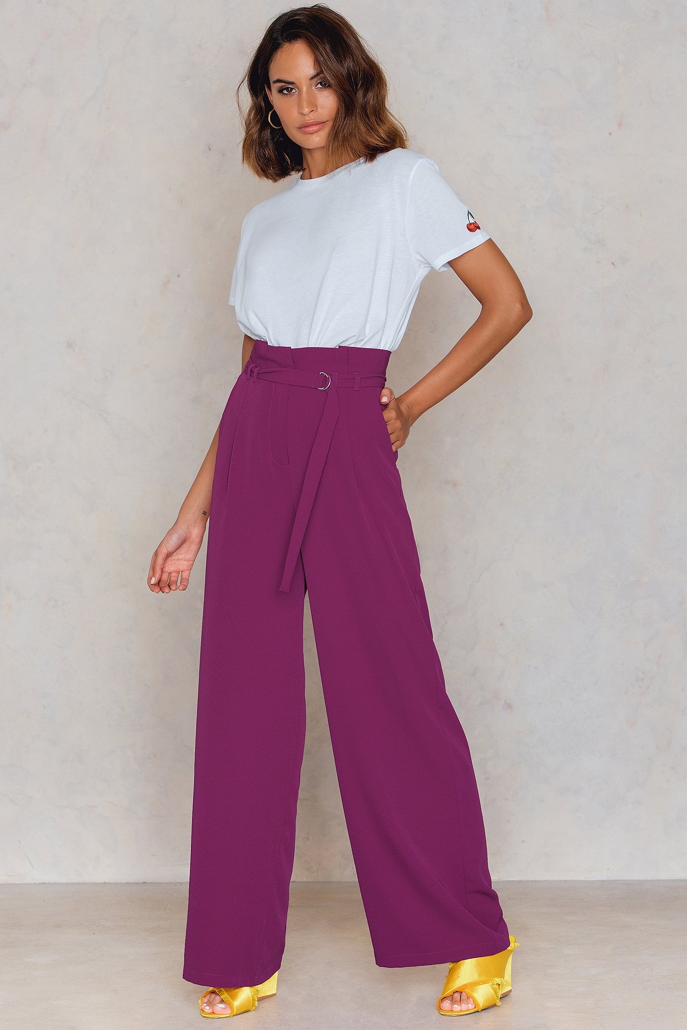 Purple paper 2025 bag trousers