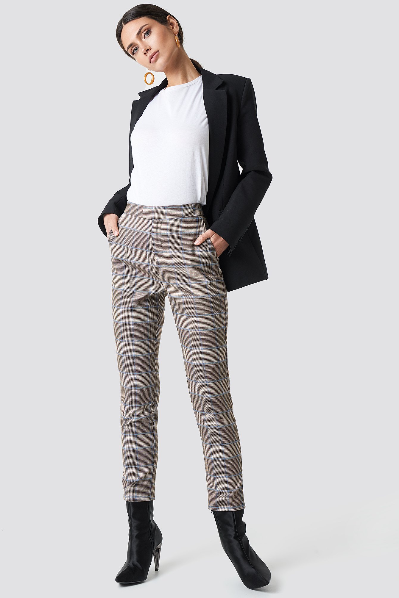 Plaid Suit Pants Grey