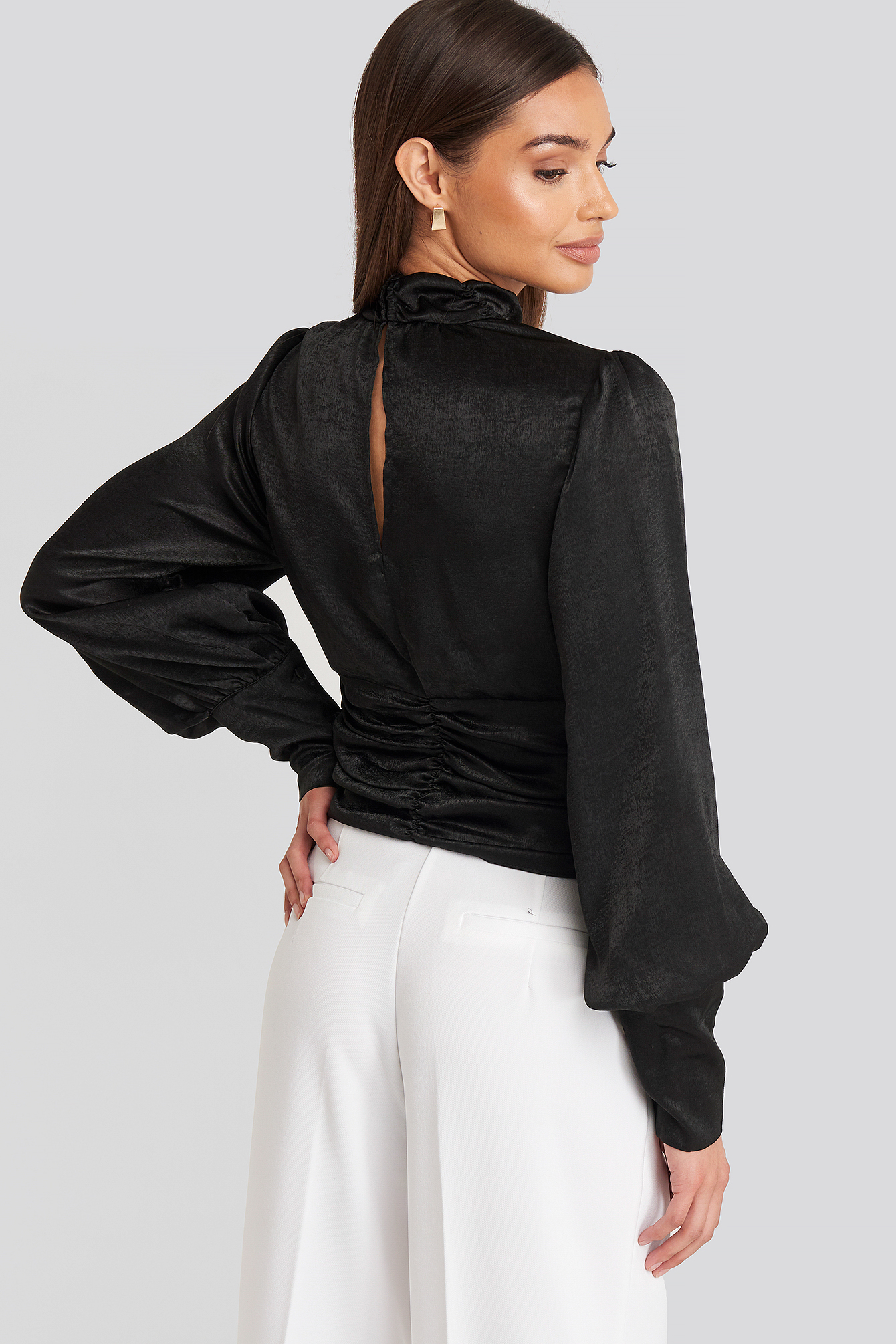 Polo Wide Cuff Blouse Black | na-kd.com