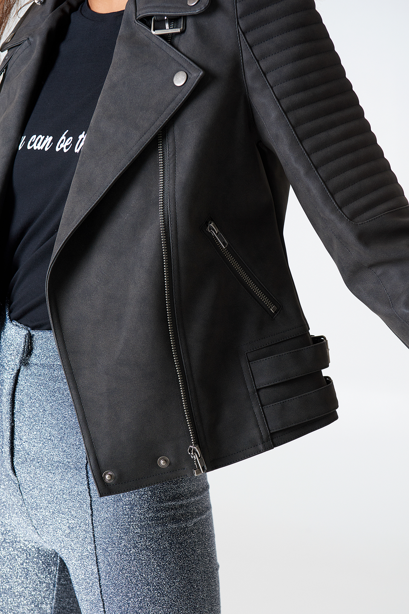 PU Biker Jacket Black | NA-KD