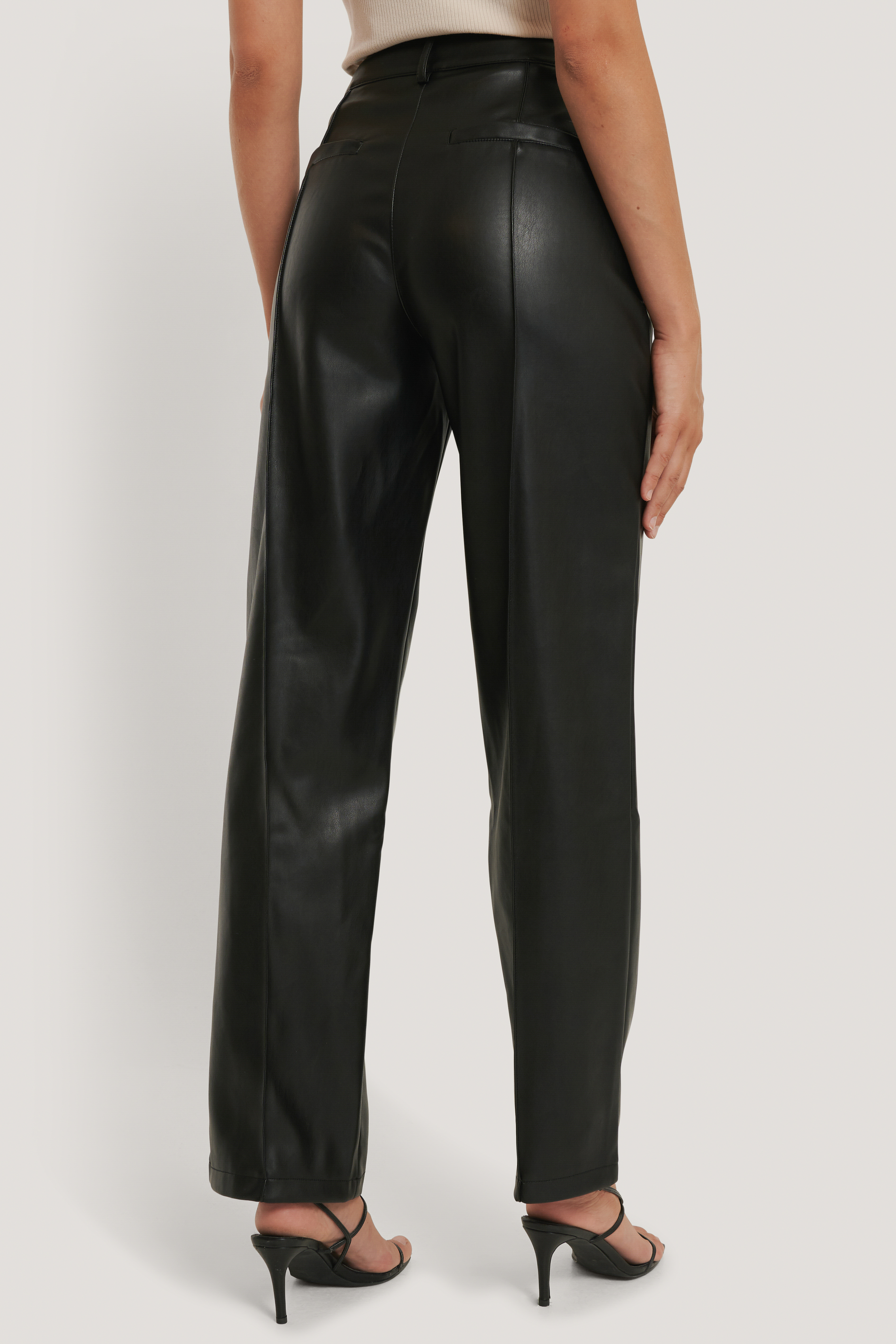 high waisted baggy leather pants