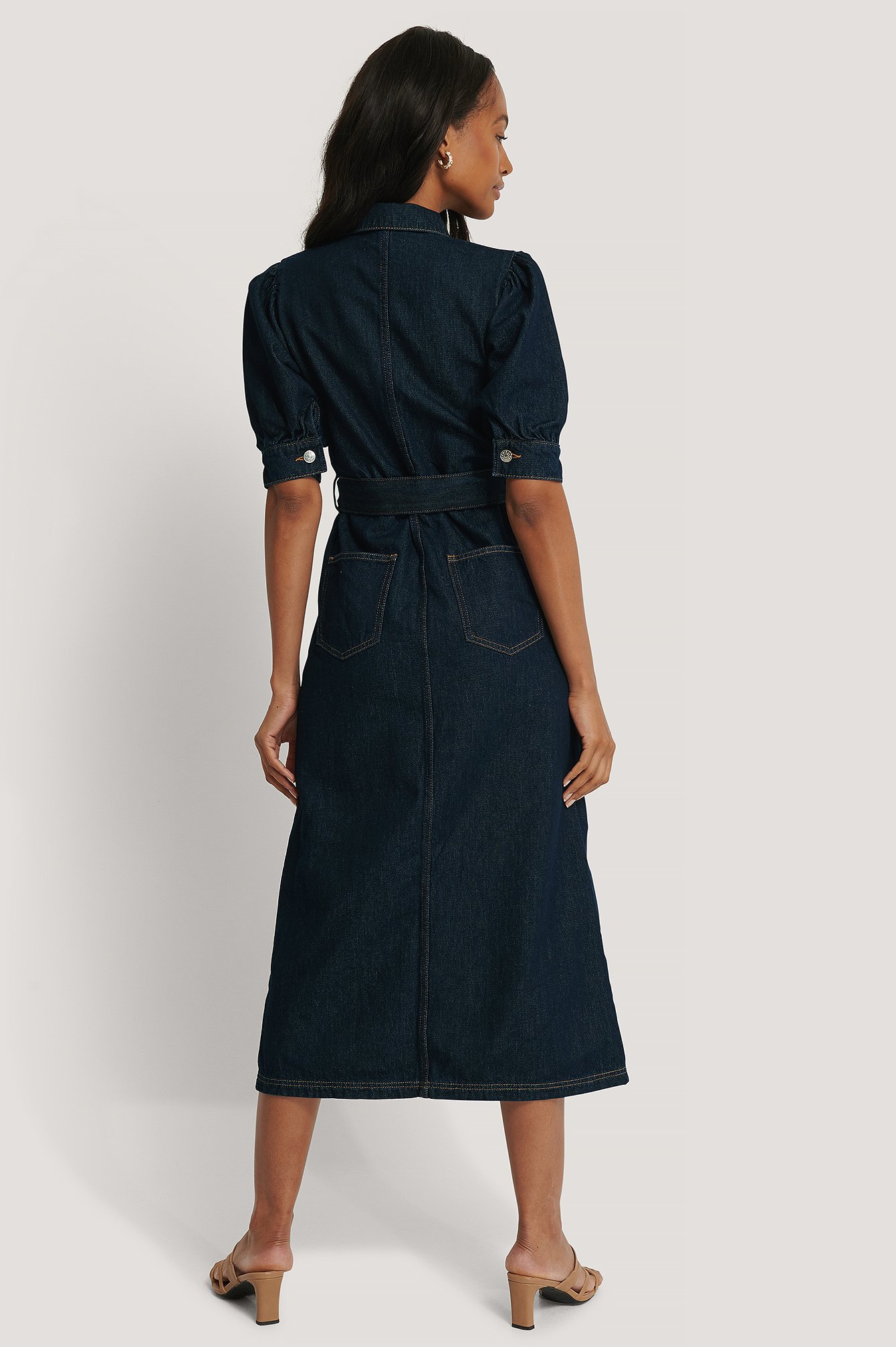 denim shirt dress belted