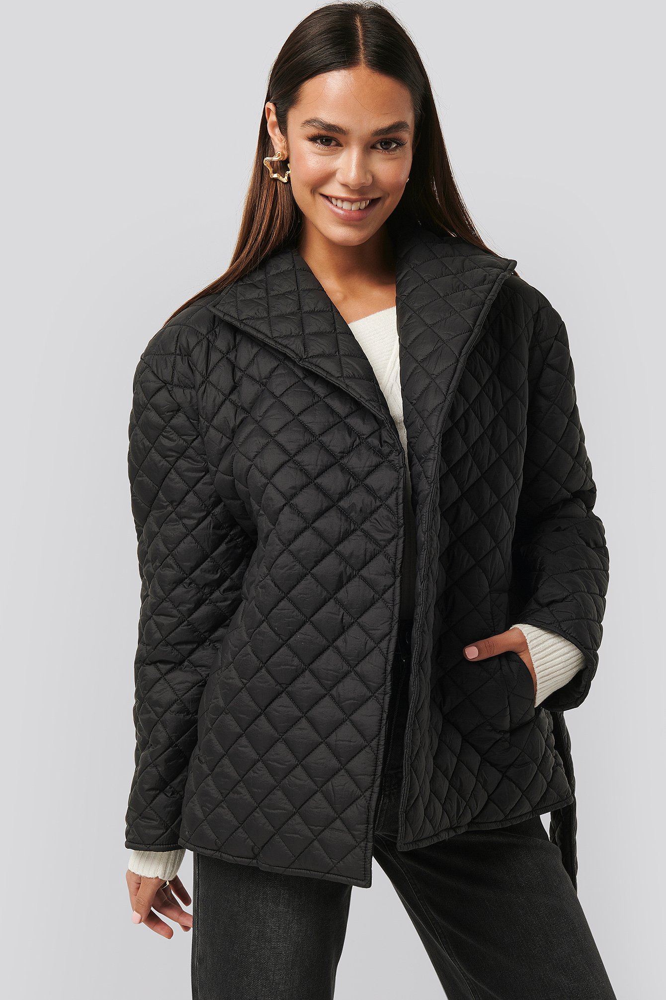 quilted short jacket womens