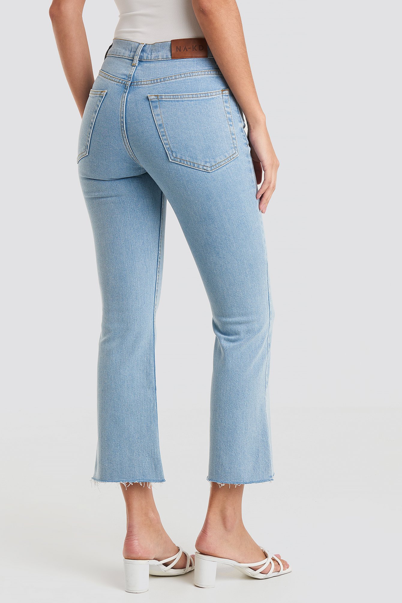 Raw Hem Kick Flare Jeans - basecampmoms