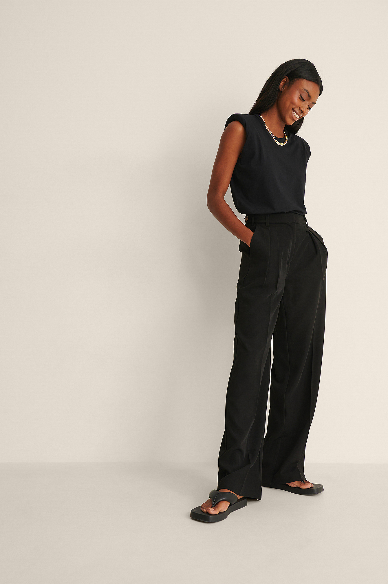 Wide Leg Trousers- Ultimate Black – Nikki.KClothing