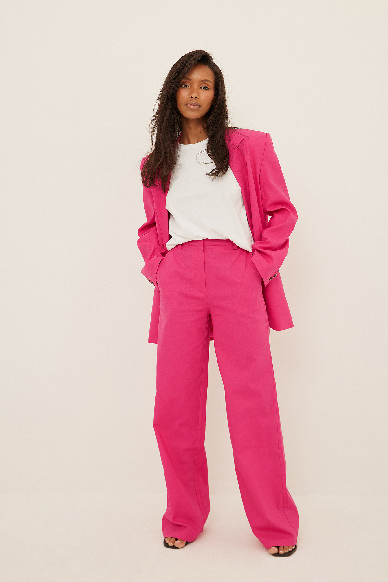 Womens Pink Linen Trousers