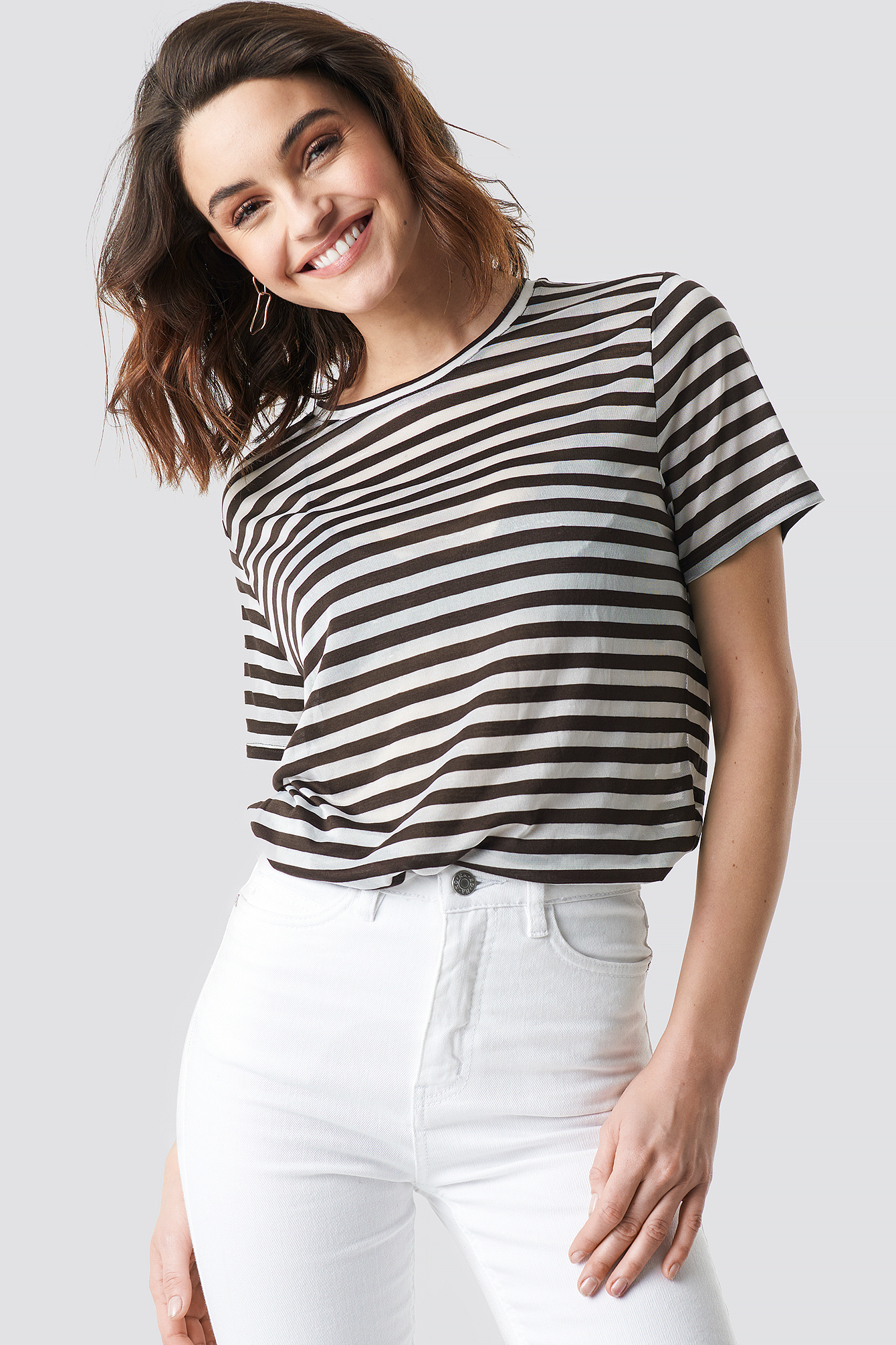 Round Neck Striped T Shirt Multicolor Na Kd