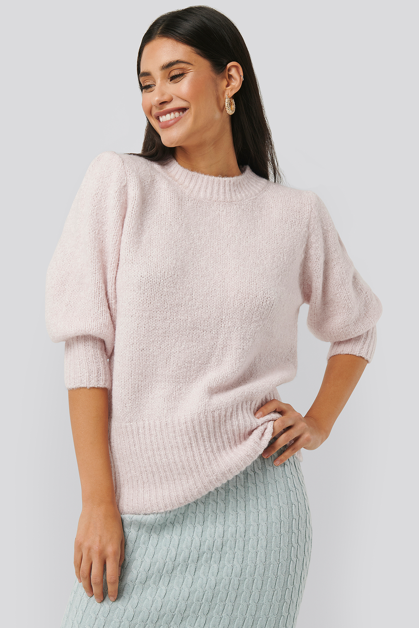 short puff sleeve sweatshirt