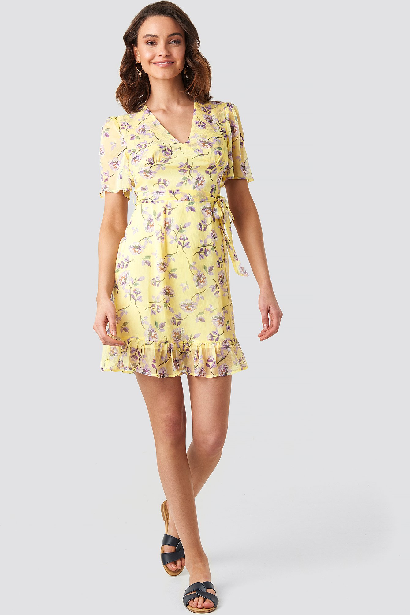 yellow chiffon dress