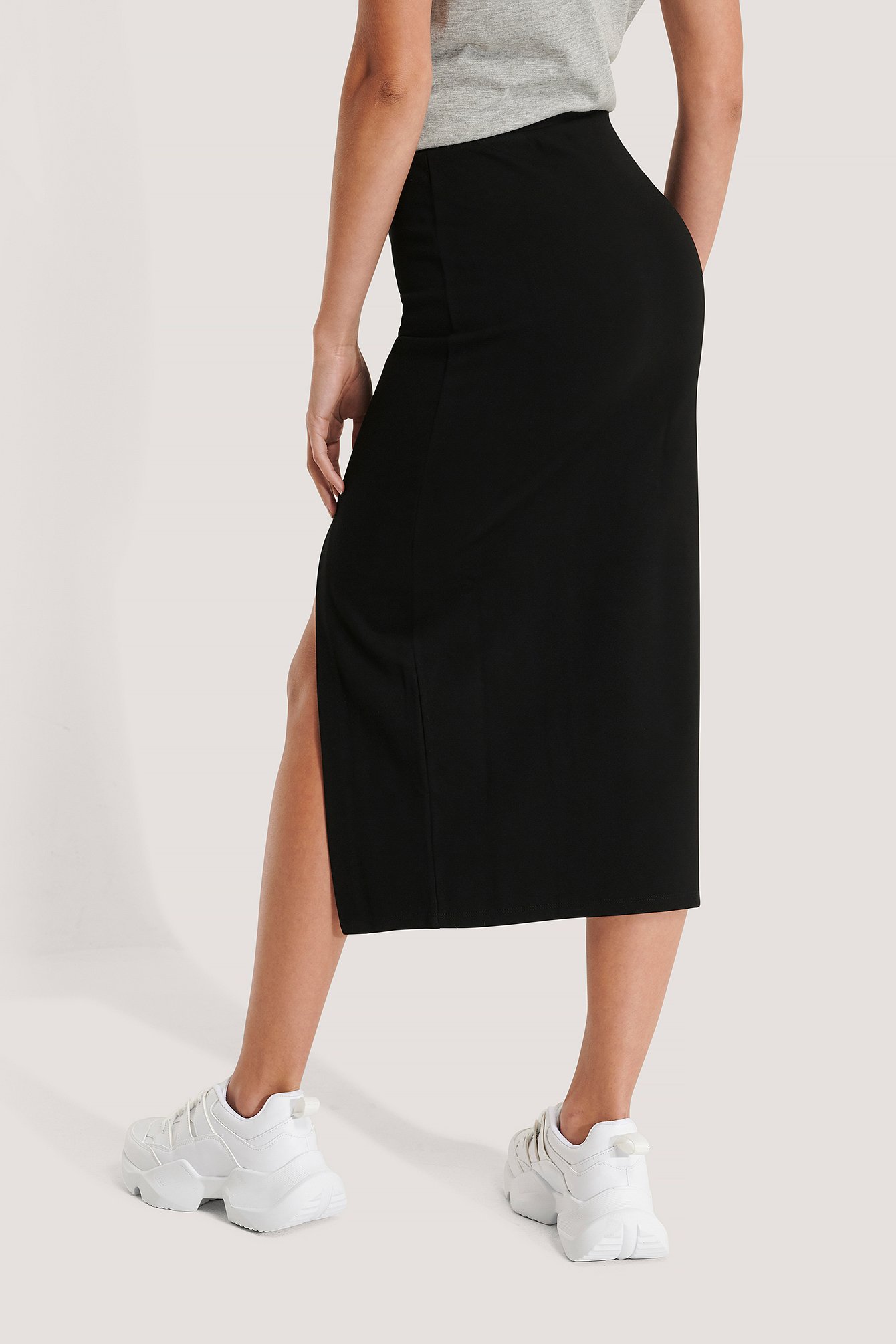 Jersey skirt shop with split