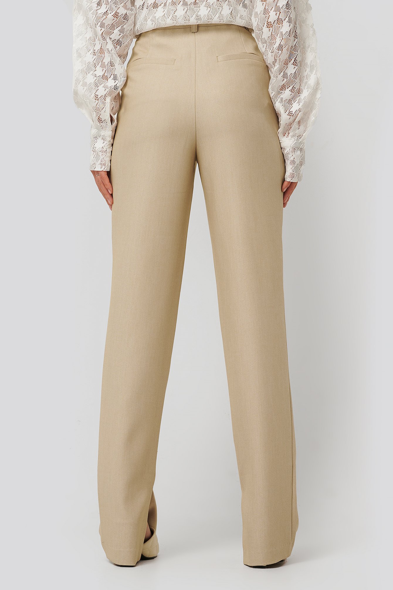 Side Slit Suit Pants Beige | na-kd.com