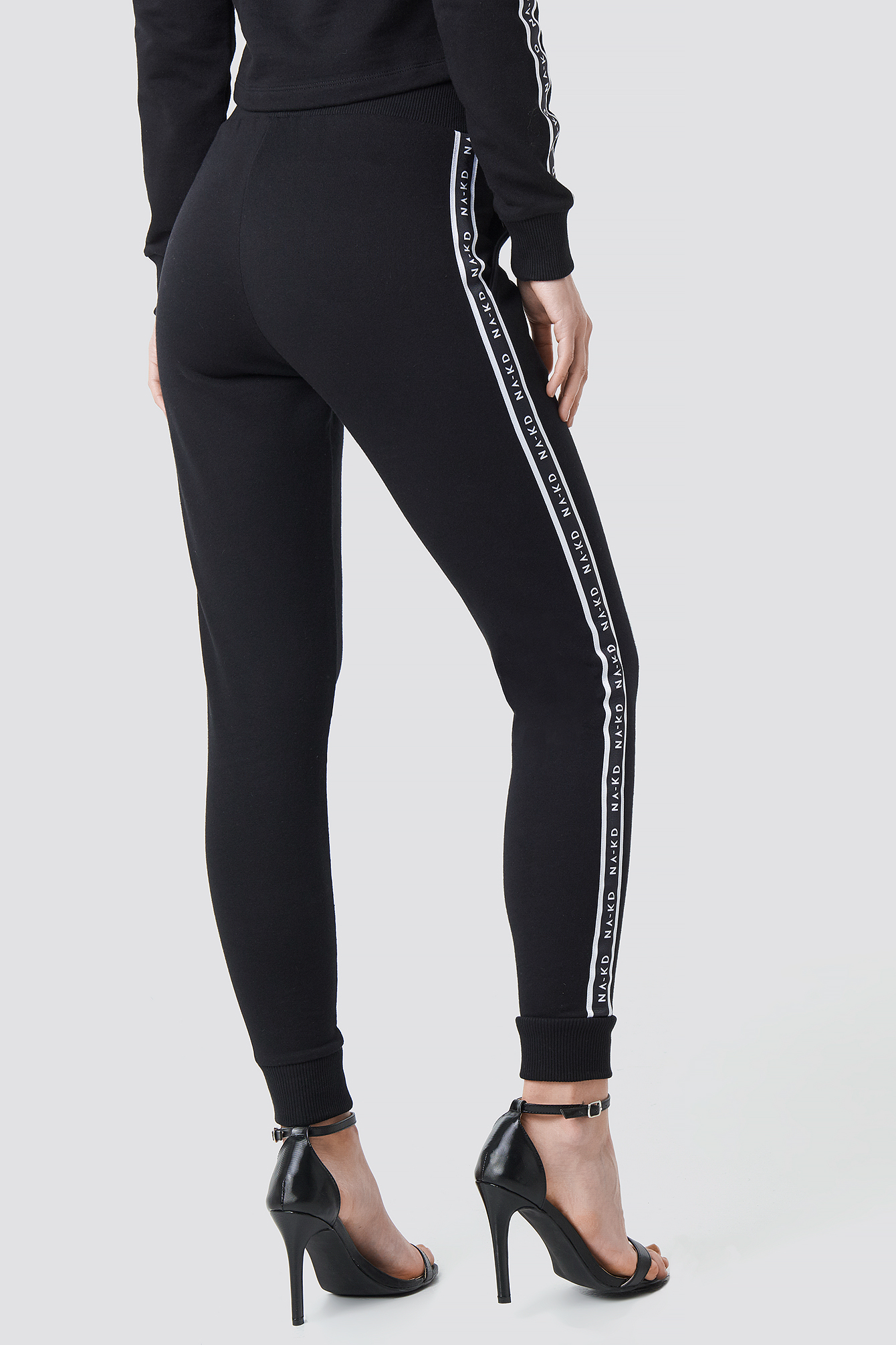 nike black wide leg high waist joggers