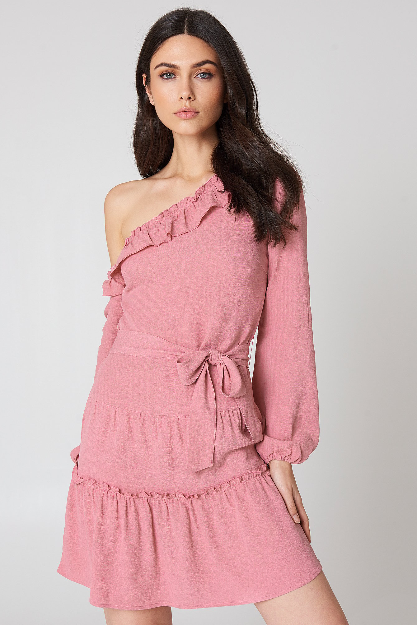 balloon sleeve dress pink