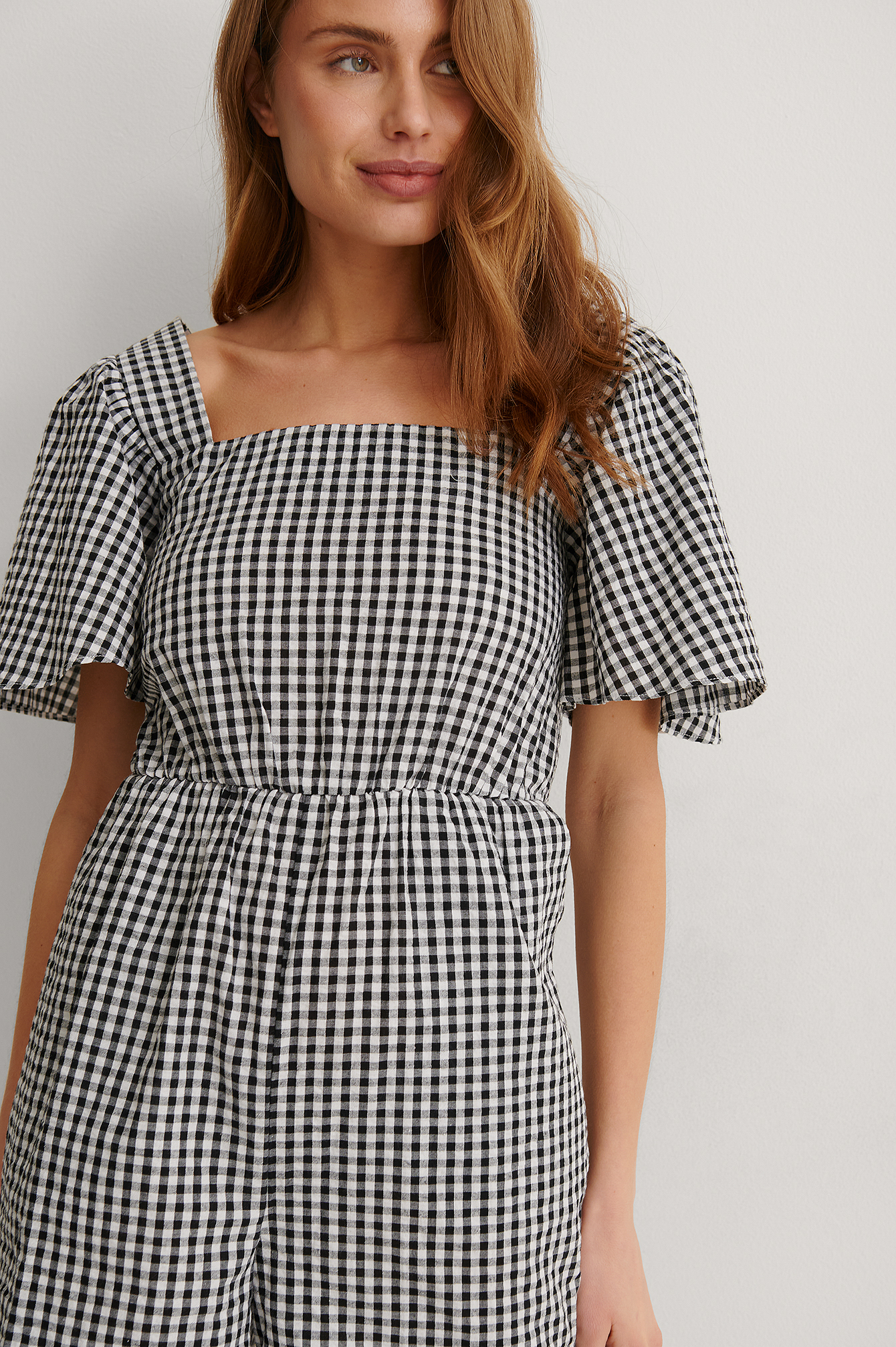 Smocked Playsuit Checkered | na-kd.com