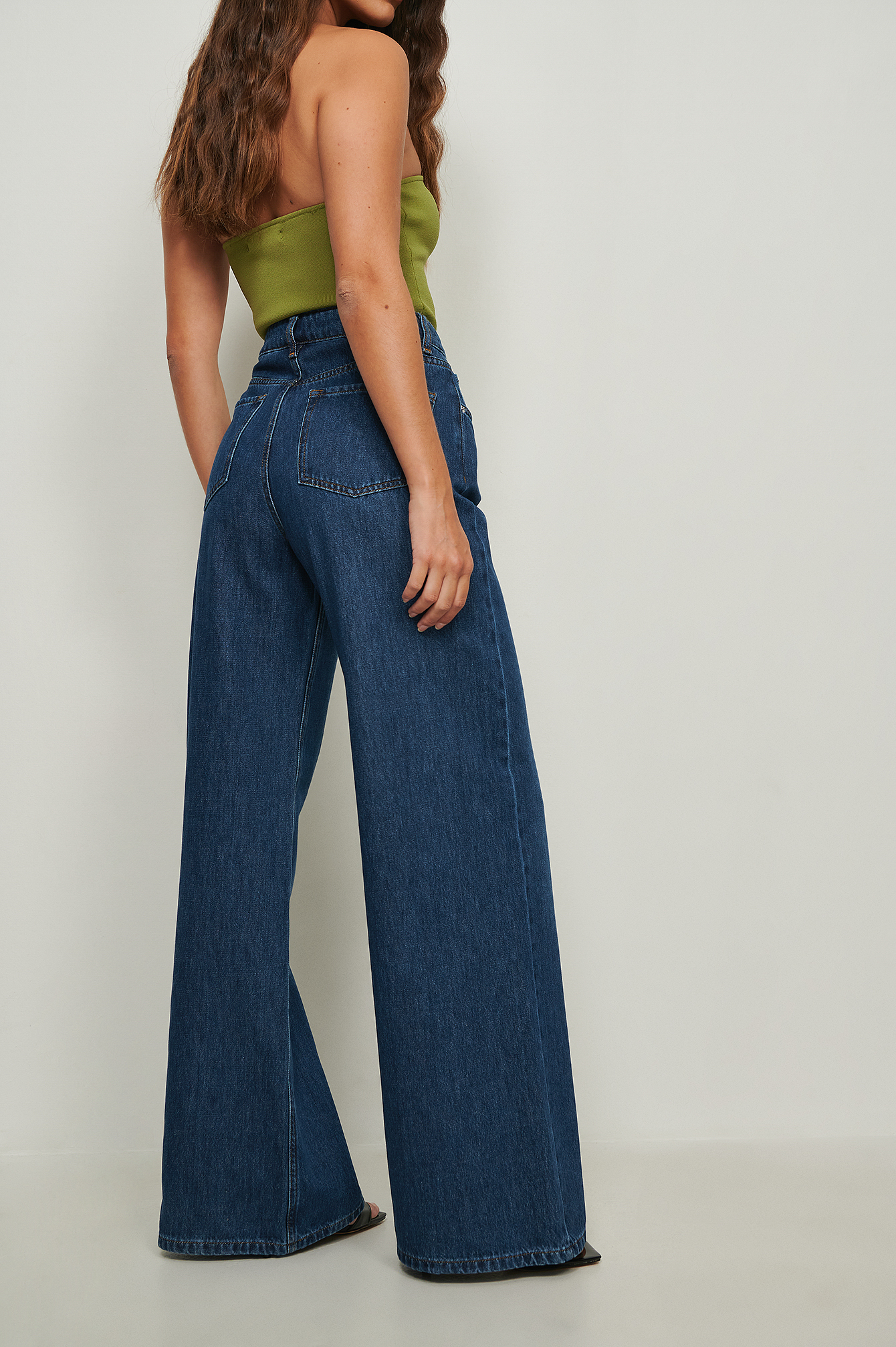 Organic Soft Rigid Wide Jeans Blue | na-kd.com