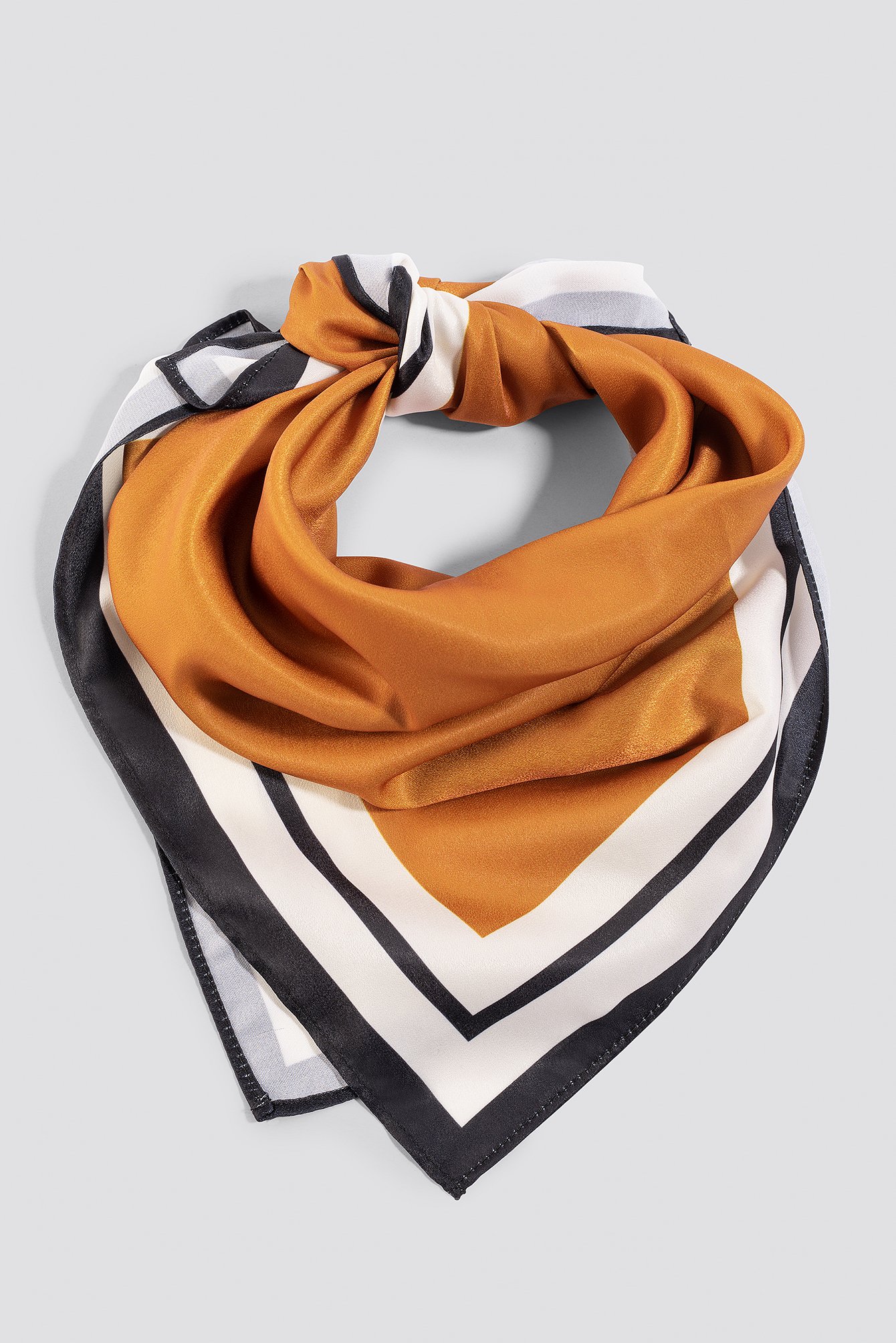 brown satin scarf top