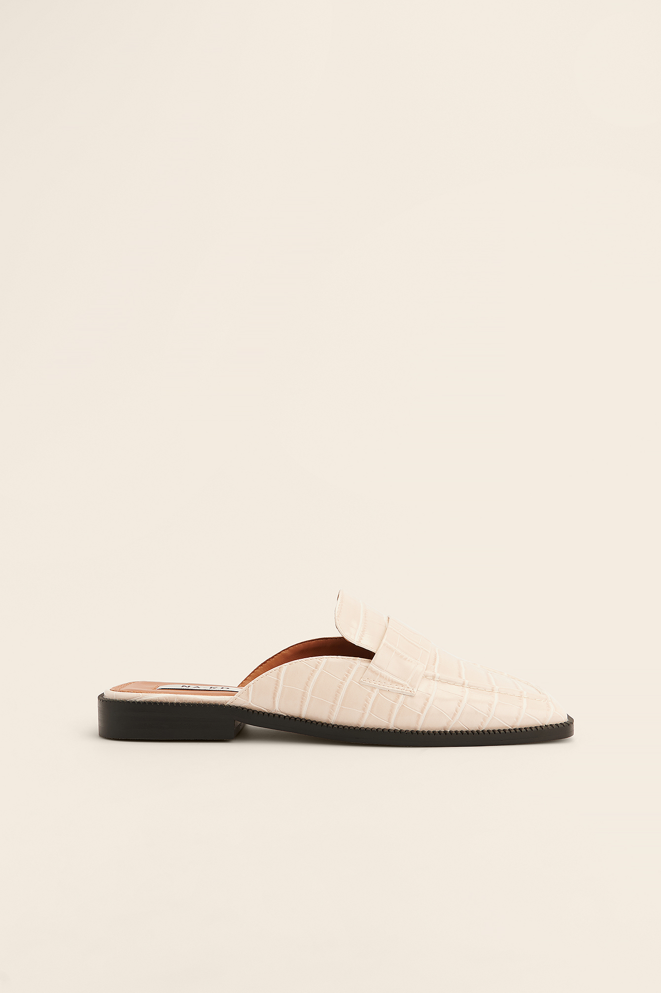 white slide on loafers