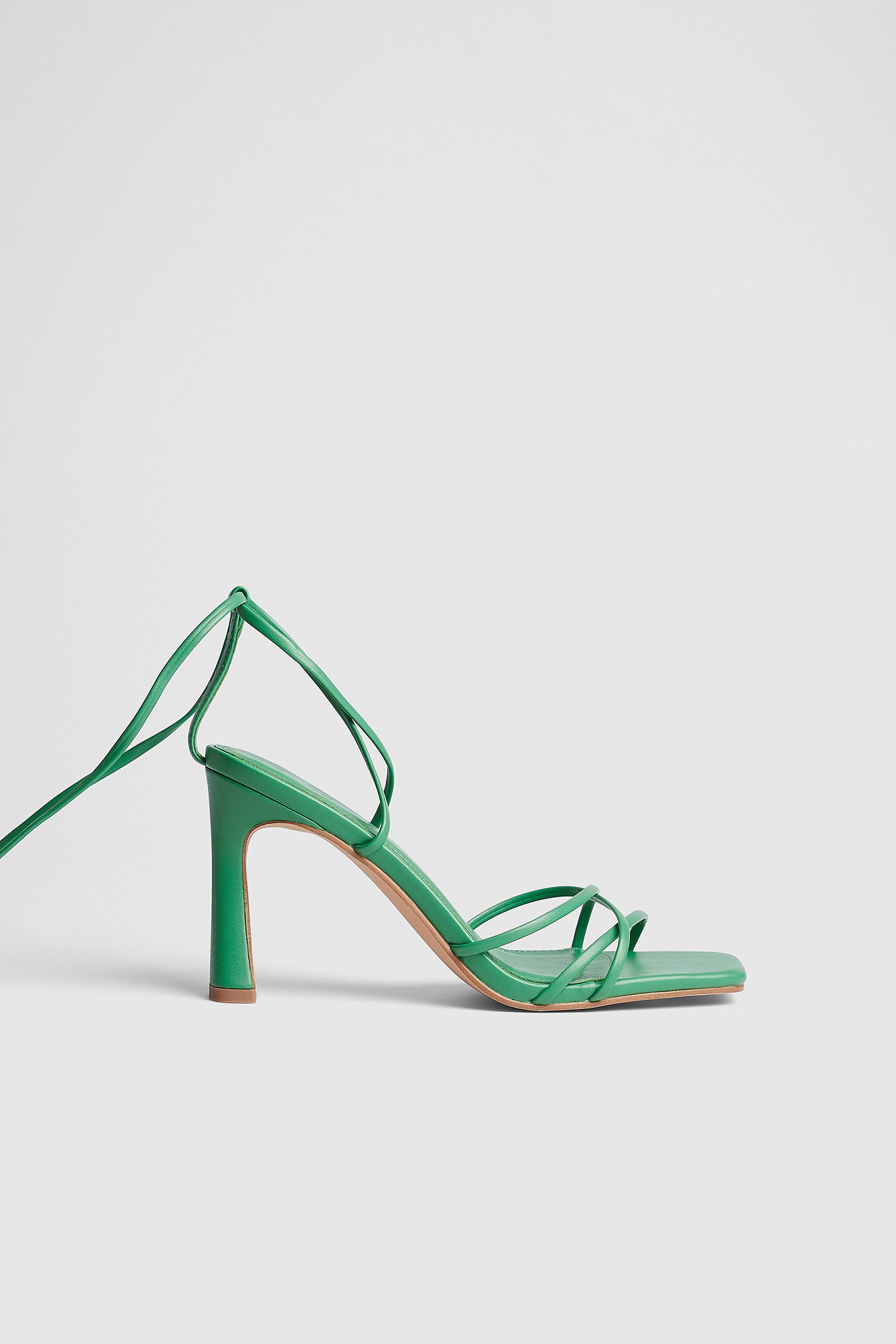 Mint Green Strappy Spool Heel Sandals - CHARLES & KEITH ID