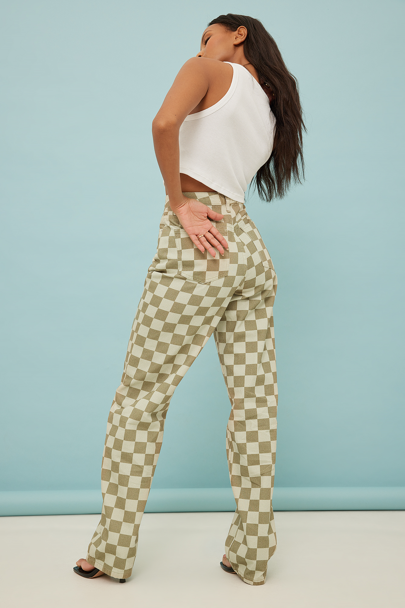 Midland Brown Checkered Jeans  Trendy pants, High jeans, Checkered