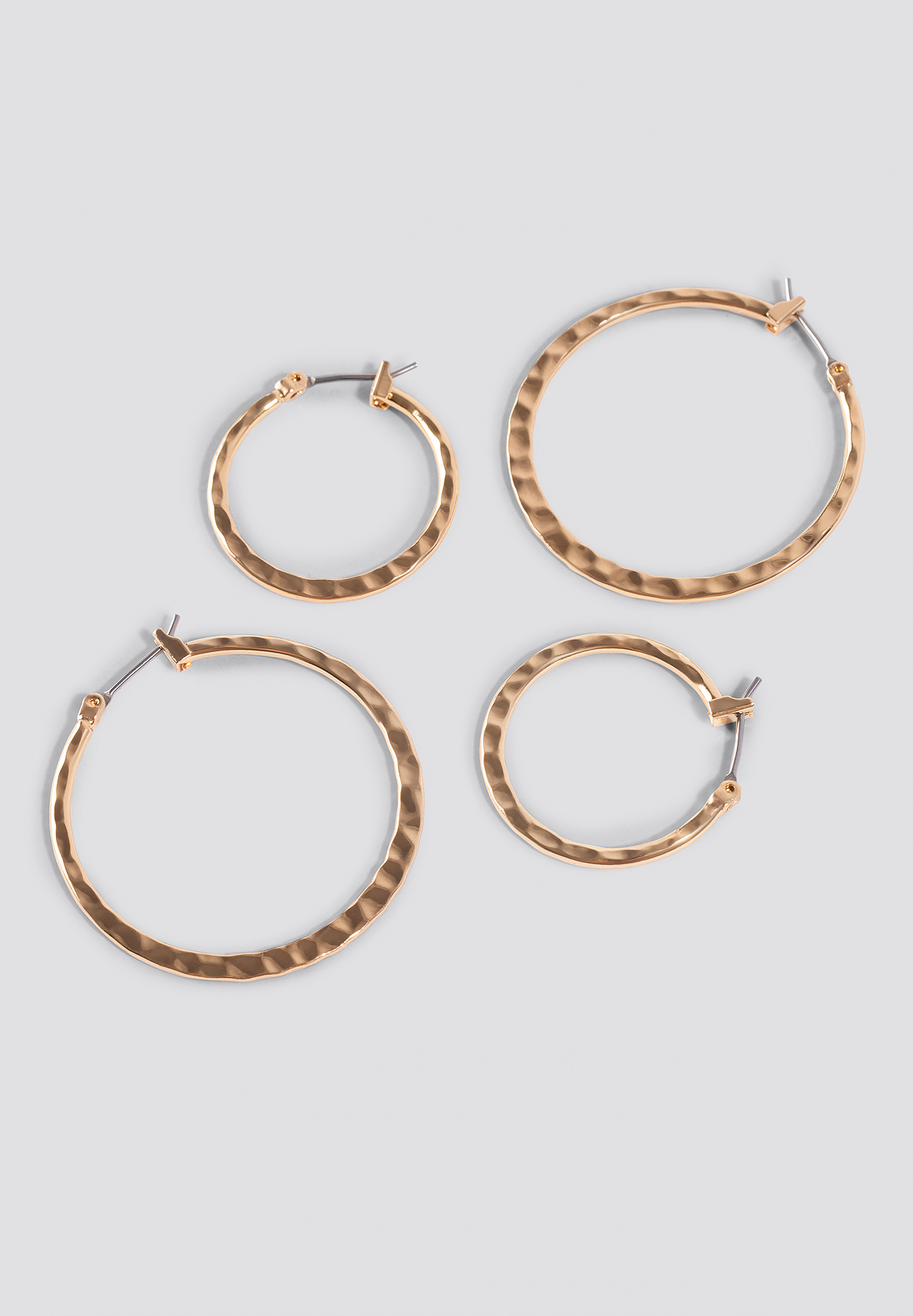 Structured Hoop Earrings 2 Pack Gold Na 8148