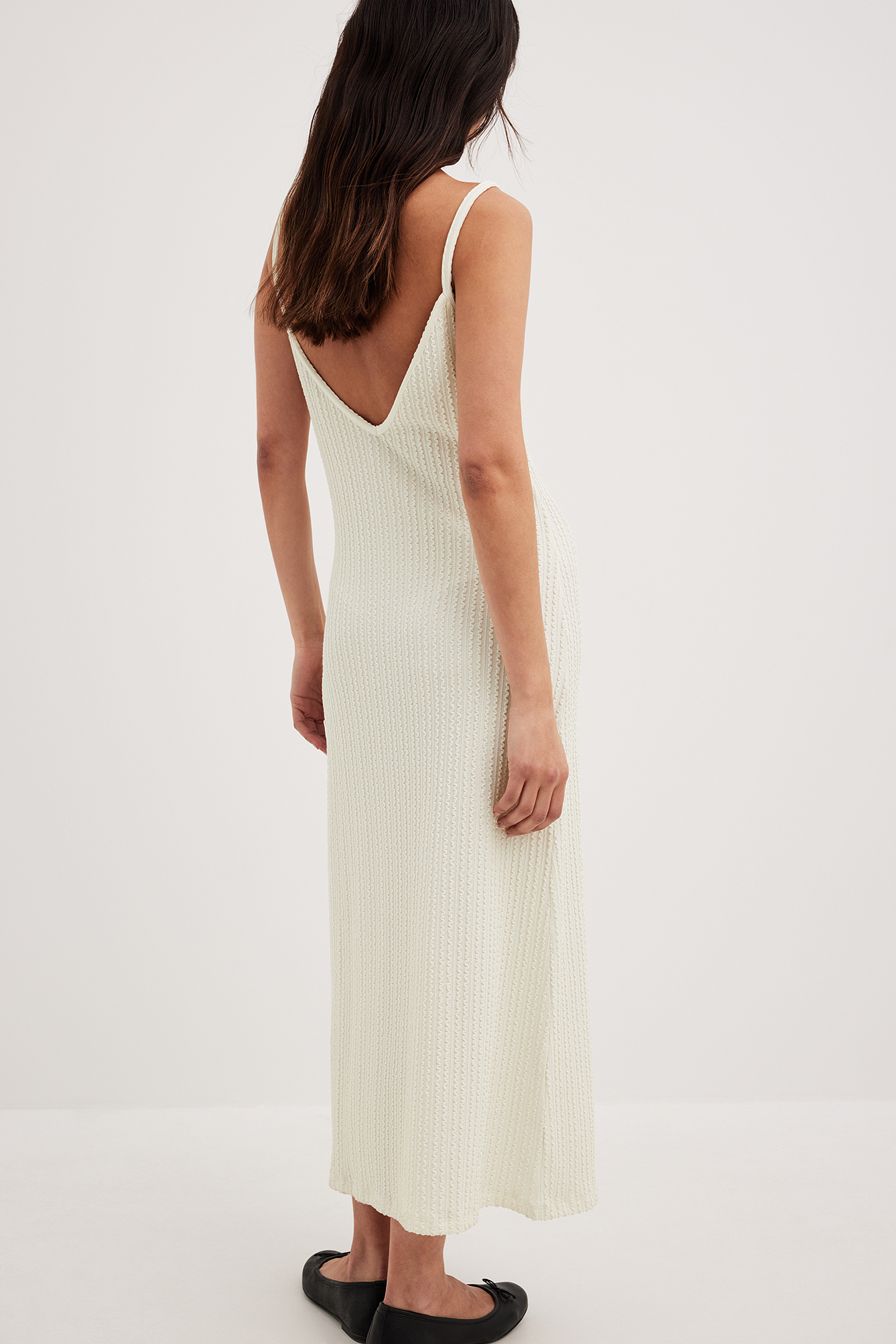 Structured Loose Fit Midi Dress Offwhite | NA-KD