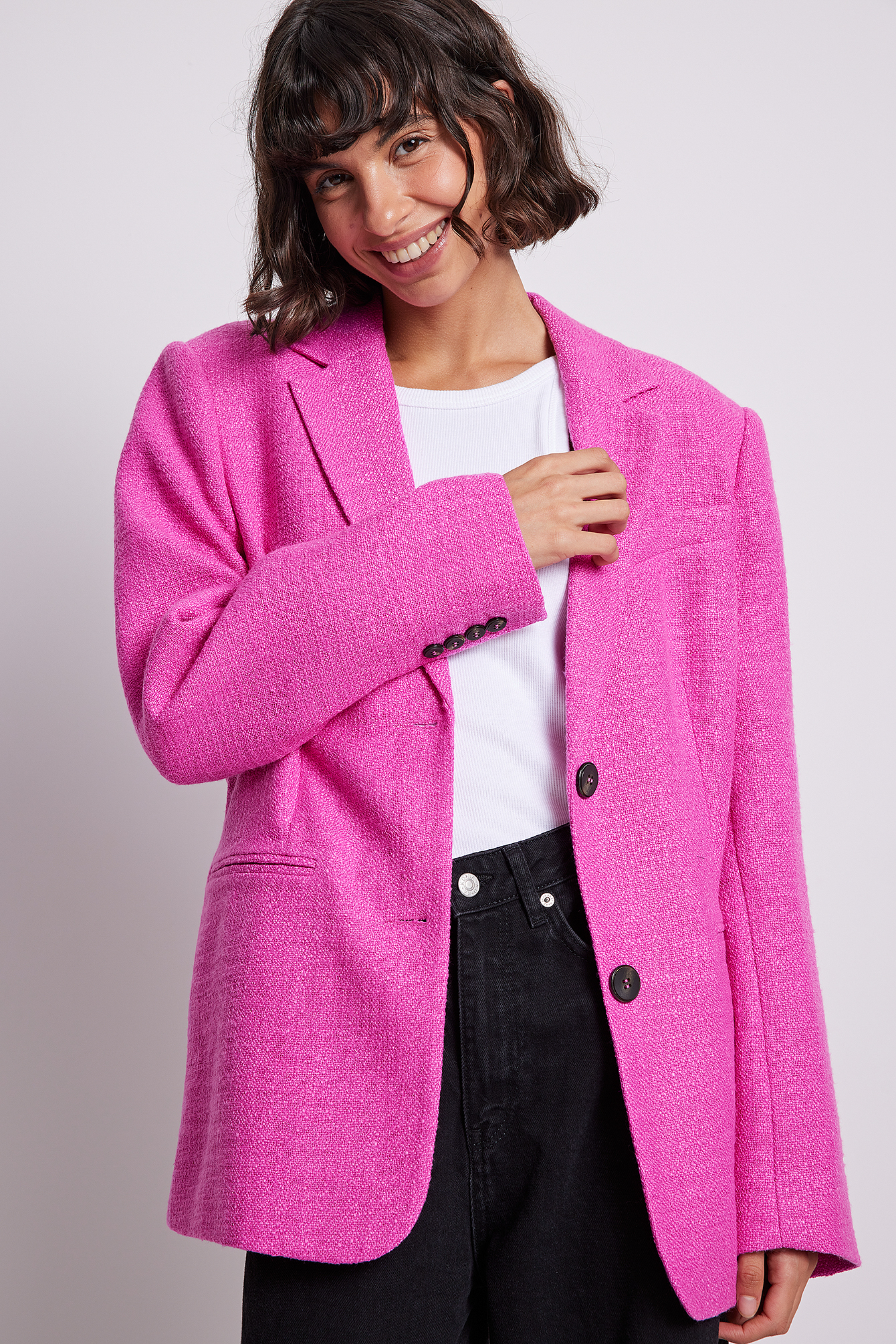 NA-KD LONG - Blazer - pink 