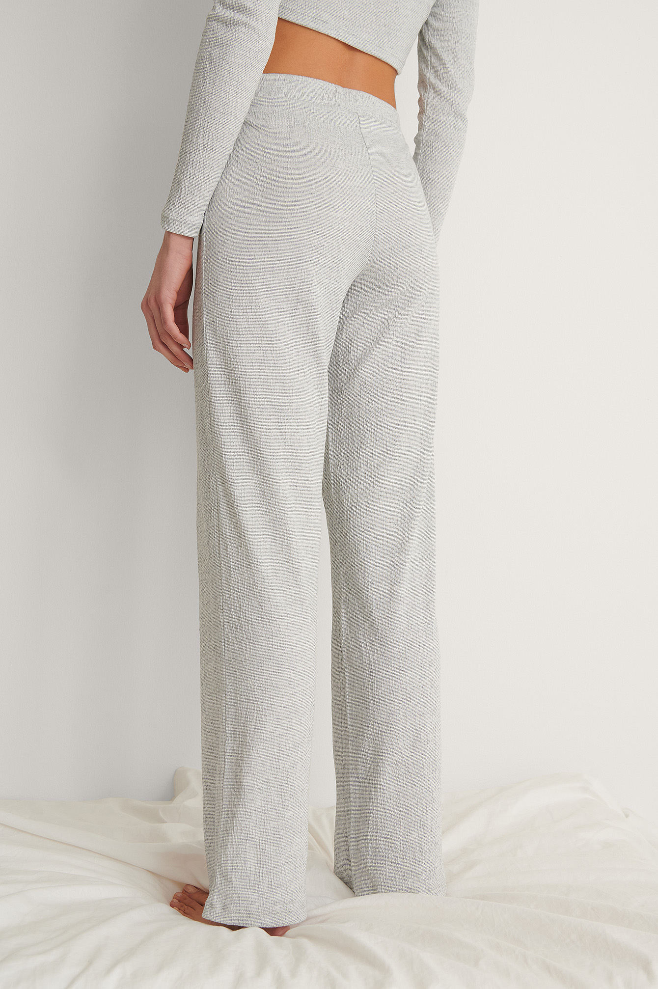 Structured Wide Loungewear Pants Grey