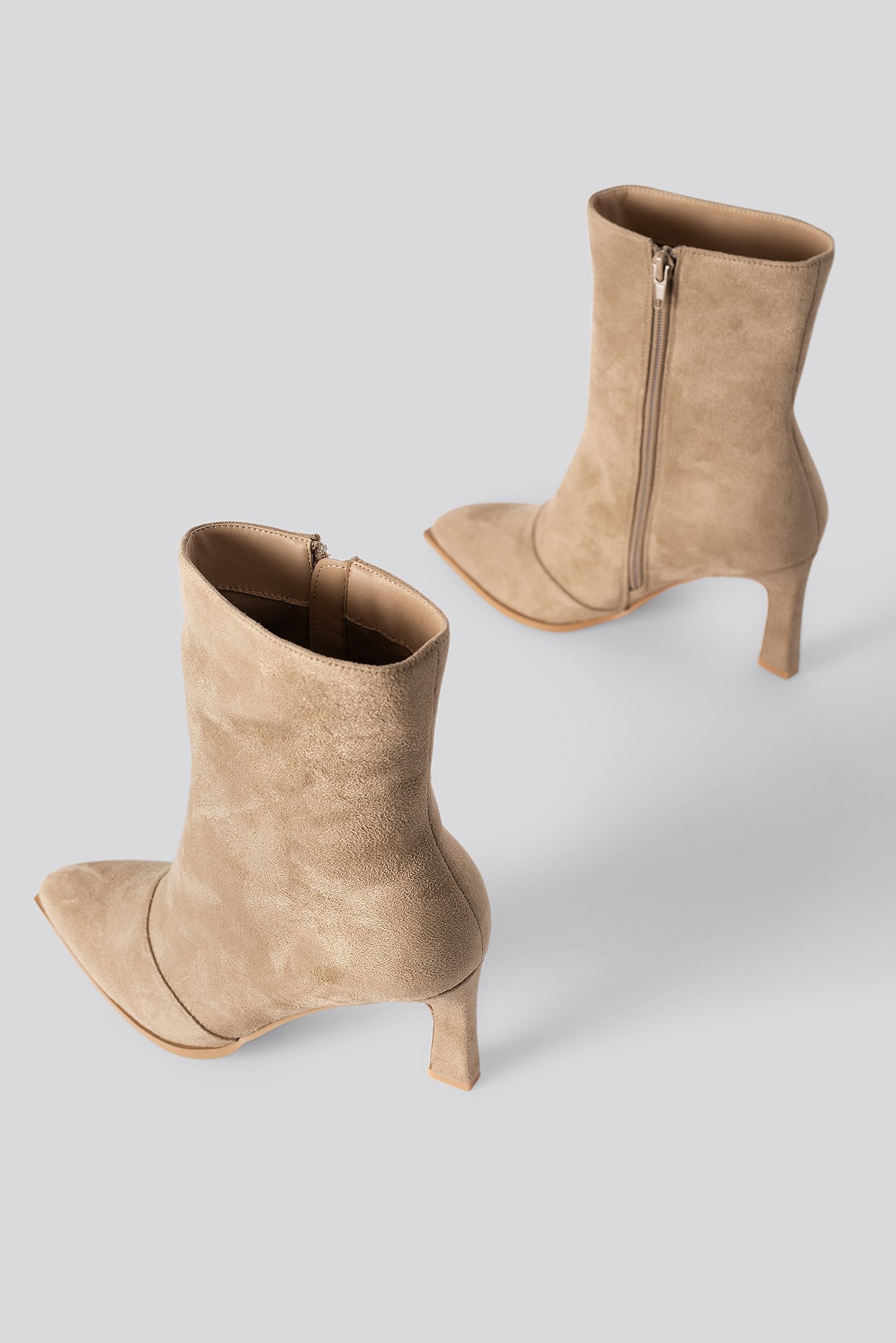 tan suede heeled boots