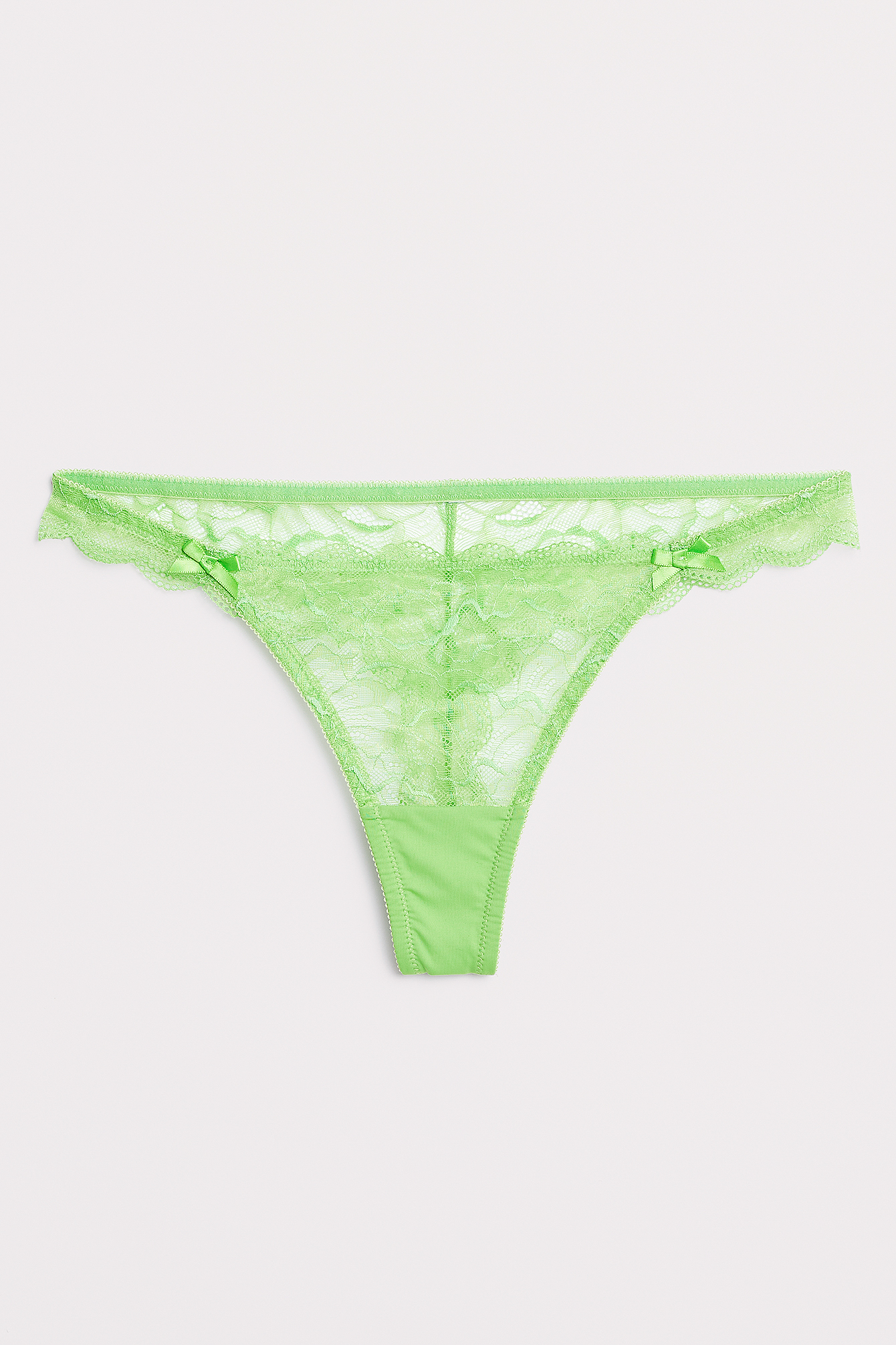 Sugar Bow Lace Thong Green | NA-KD